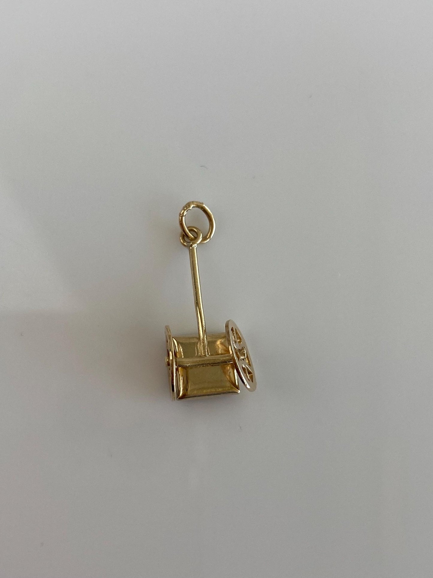 Vintage Solid 9k Yellow Gold Articulated Wagon Charm