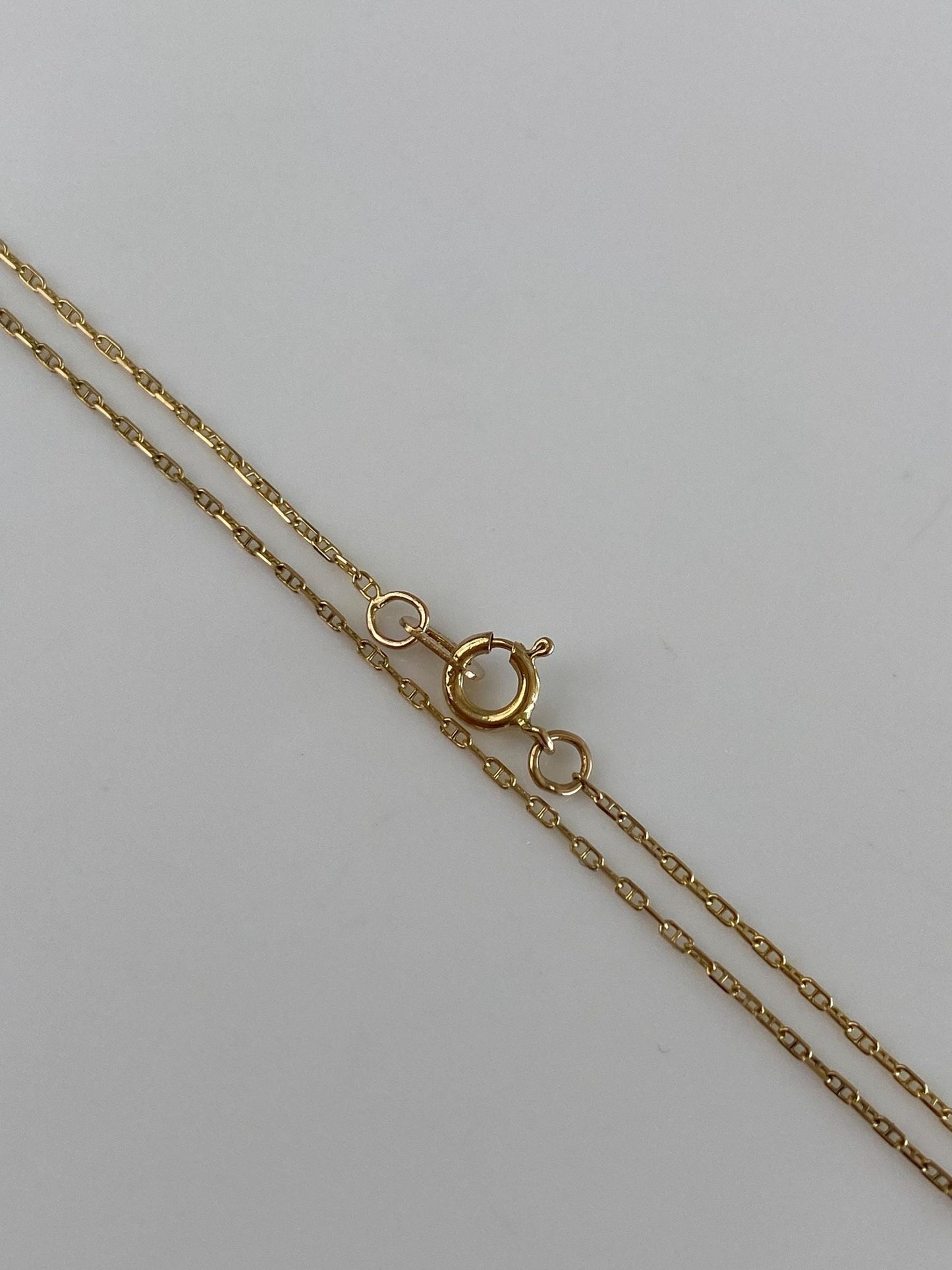 Vintage Solid 14k Yellow Gold Dainty Mariner Chain Necklace - 19.75 inches