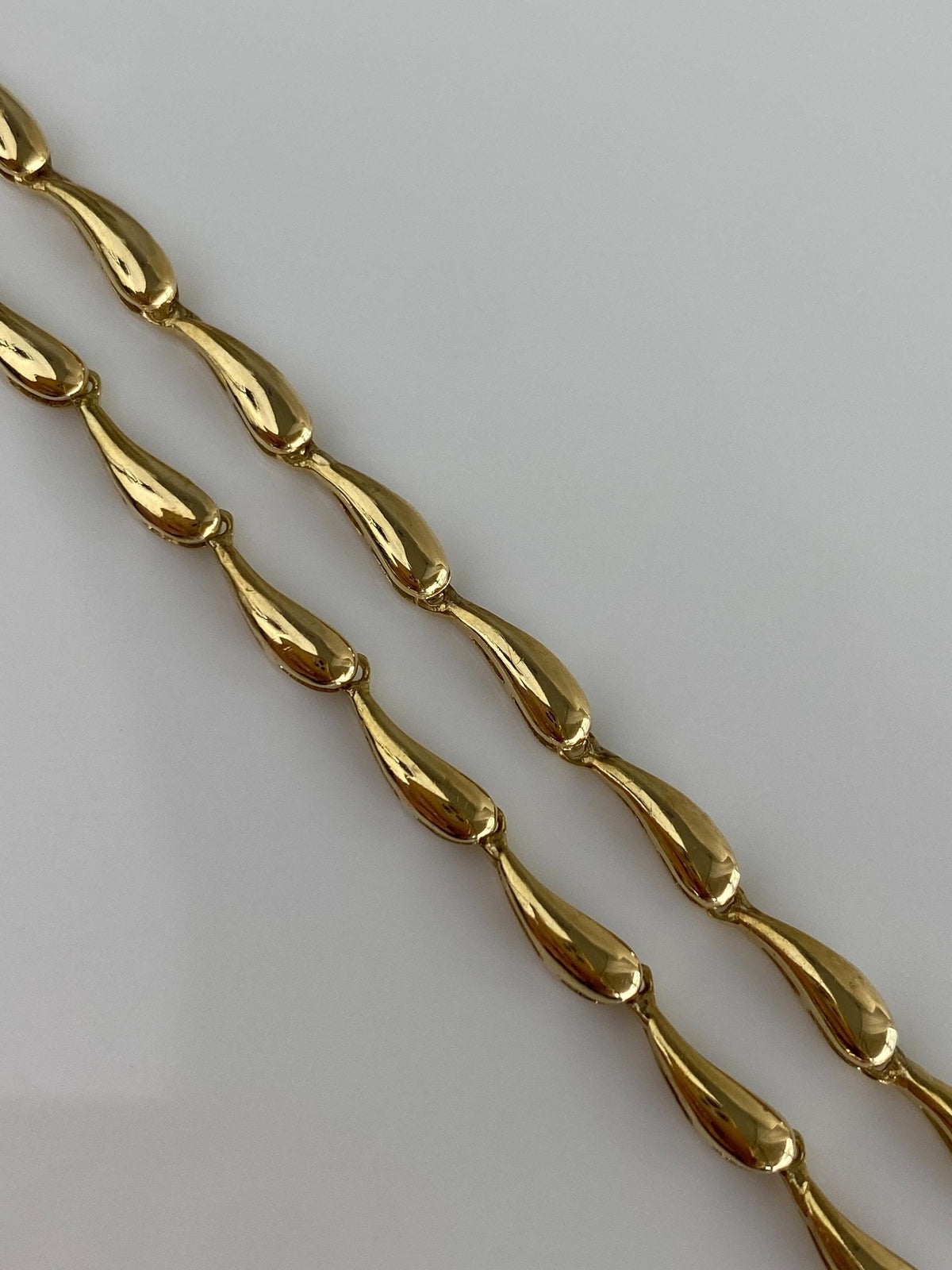 Vintage 18k Yellow Gold Emerald Diamond Halo Fancy Link Necklace - 16.75 inches