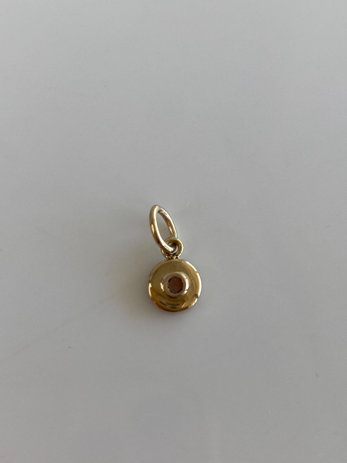 Vintage Solid 14k Yellow Gold Abalone Button Charm