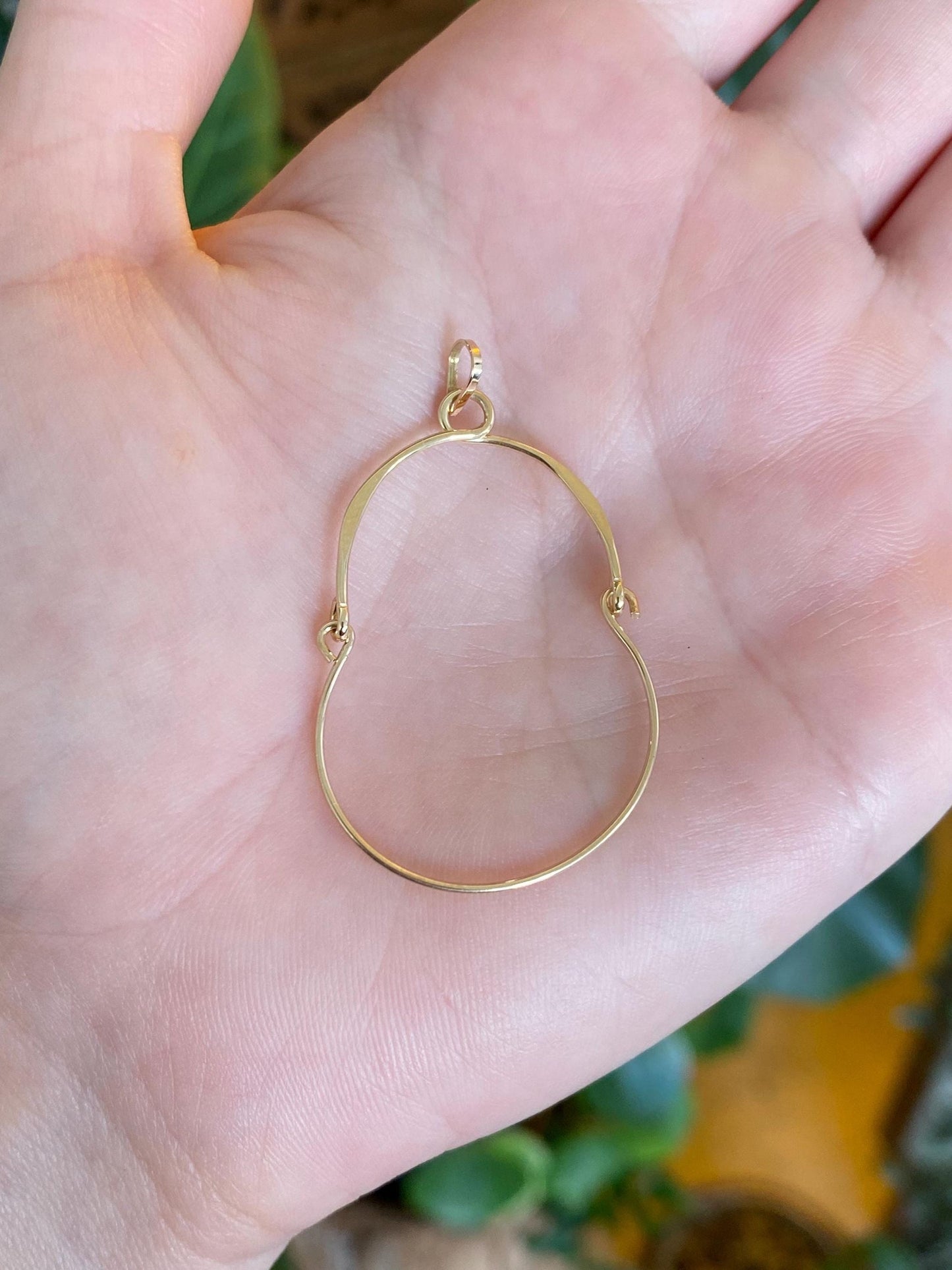 Vintage Solid 14k Yellow Gold Charm Holder Charm