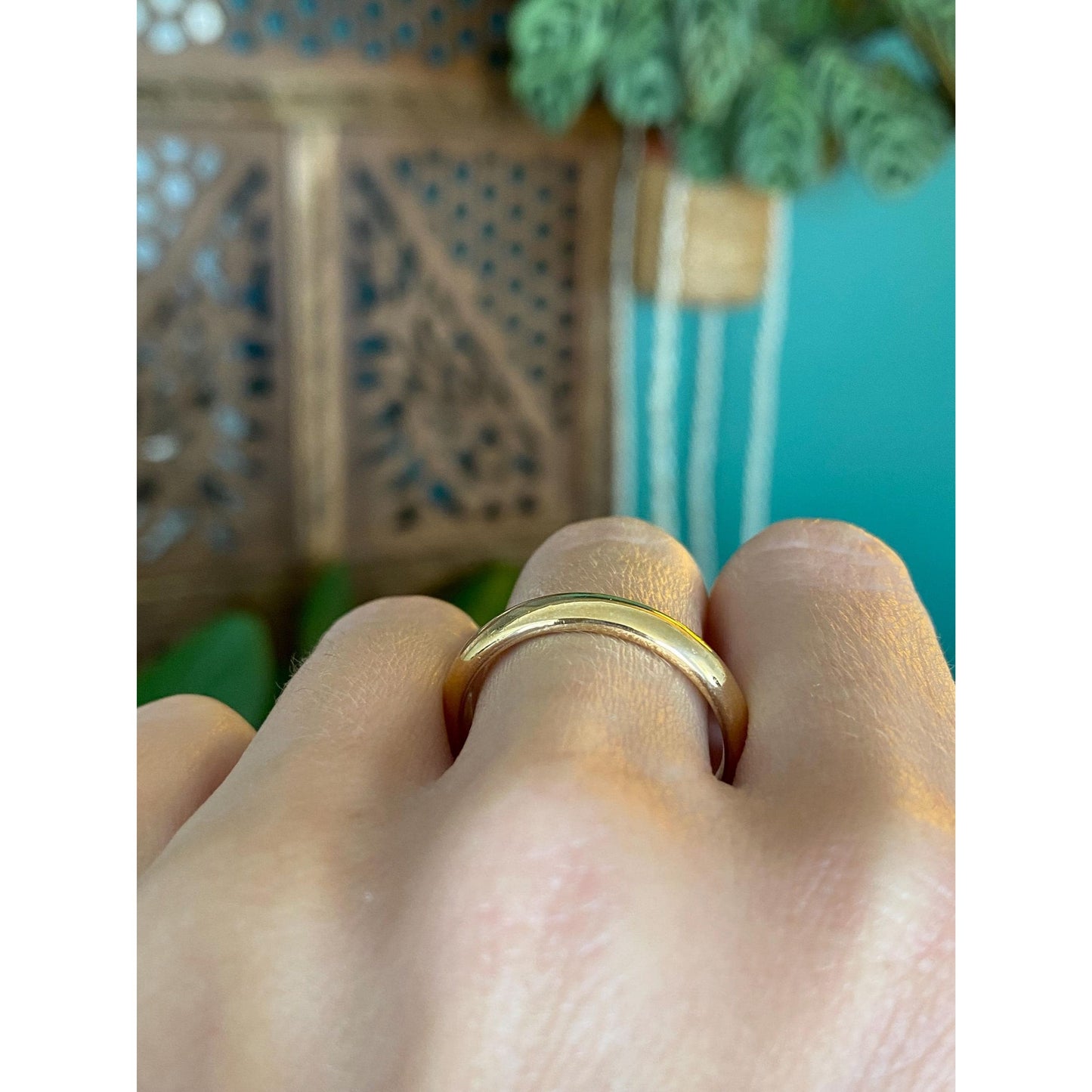 Vintage Solid 14k Yellow Gold Ring Band - Size 10.75