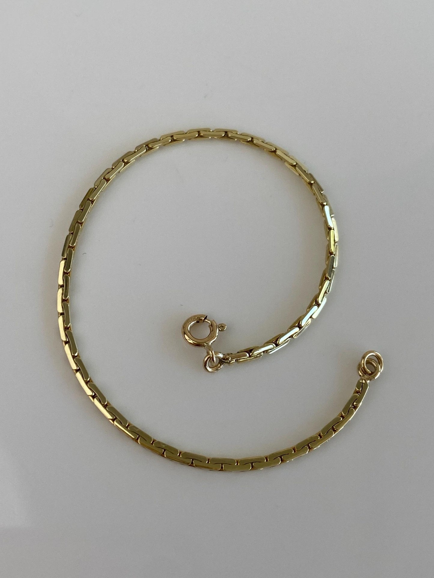 Vintage Solid 14k Yellow Gold C Link Chain Bracelet - 7 inches
