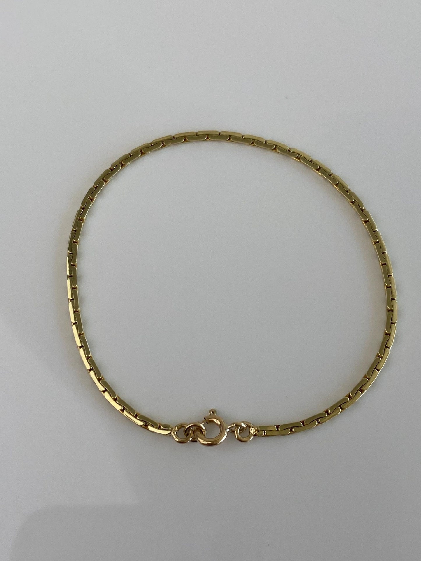 Vintage Solid 14k Yellow Gold C Link Chain Bracelet - 7 inches