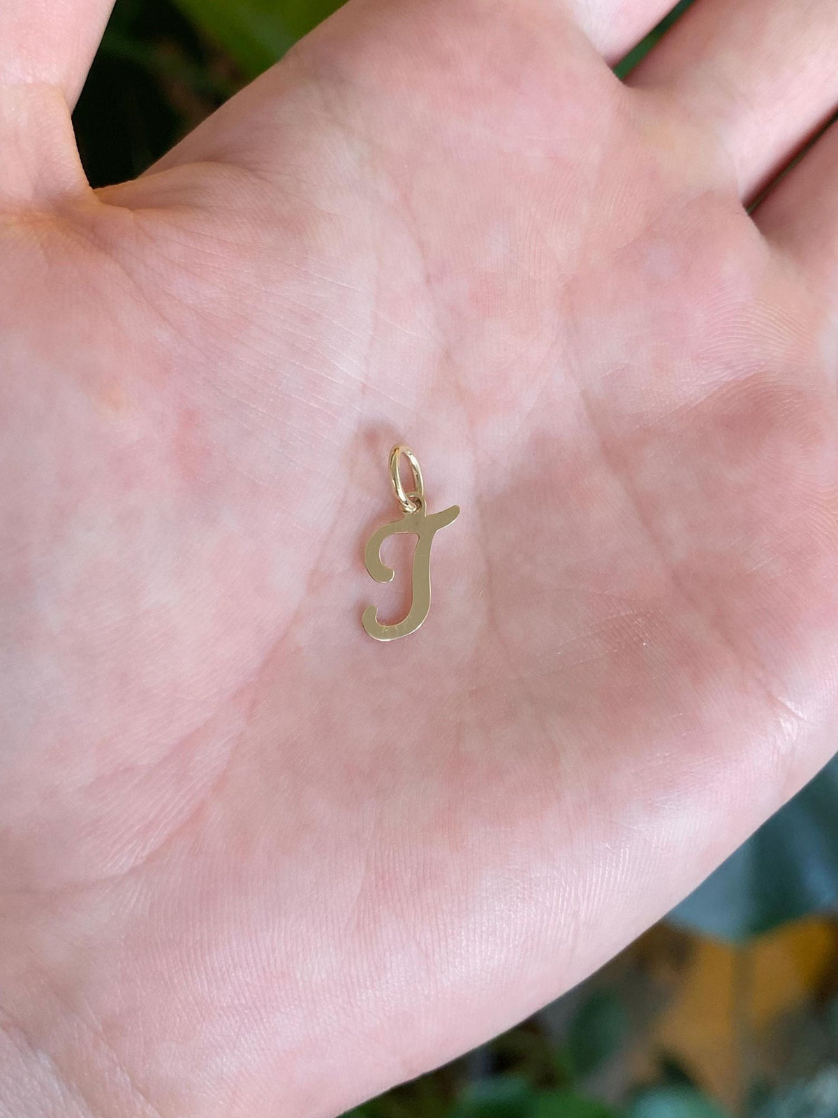 Vintage Solid 14k Yellow Gold Initial 'T' Charm