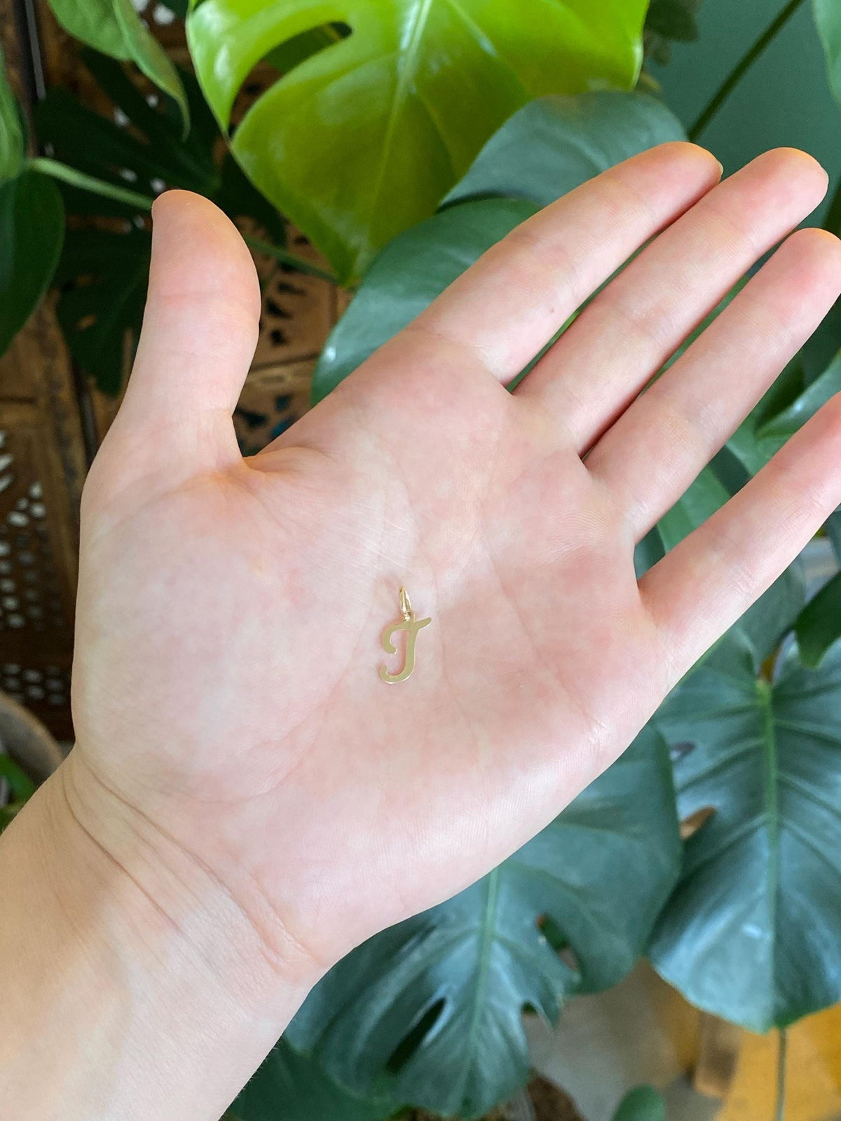 Vintage Solid 14k Yellow Gold Initial 'T' Charm