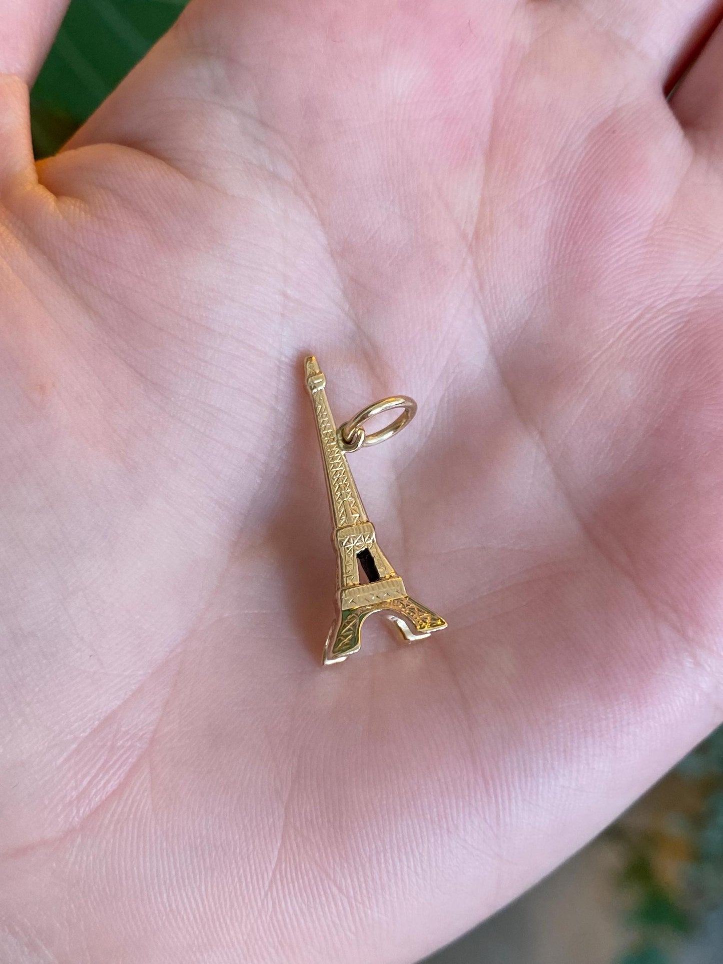 Vintage Solid 14k Yellow Gold Eiffel Tower Charm