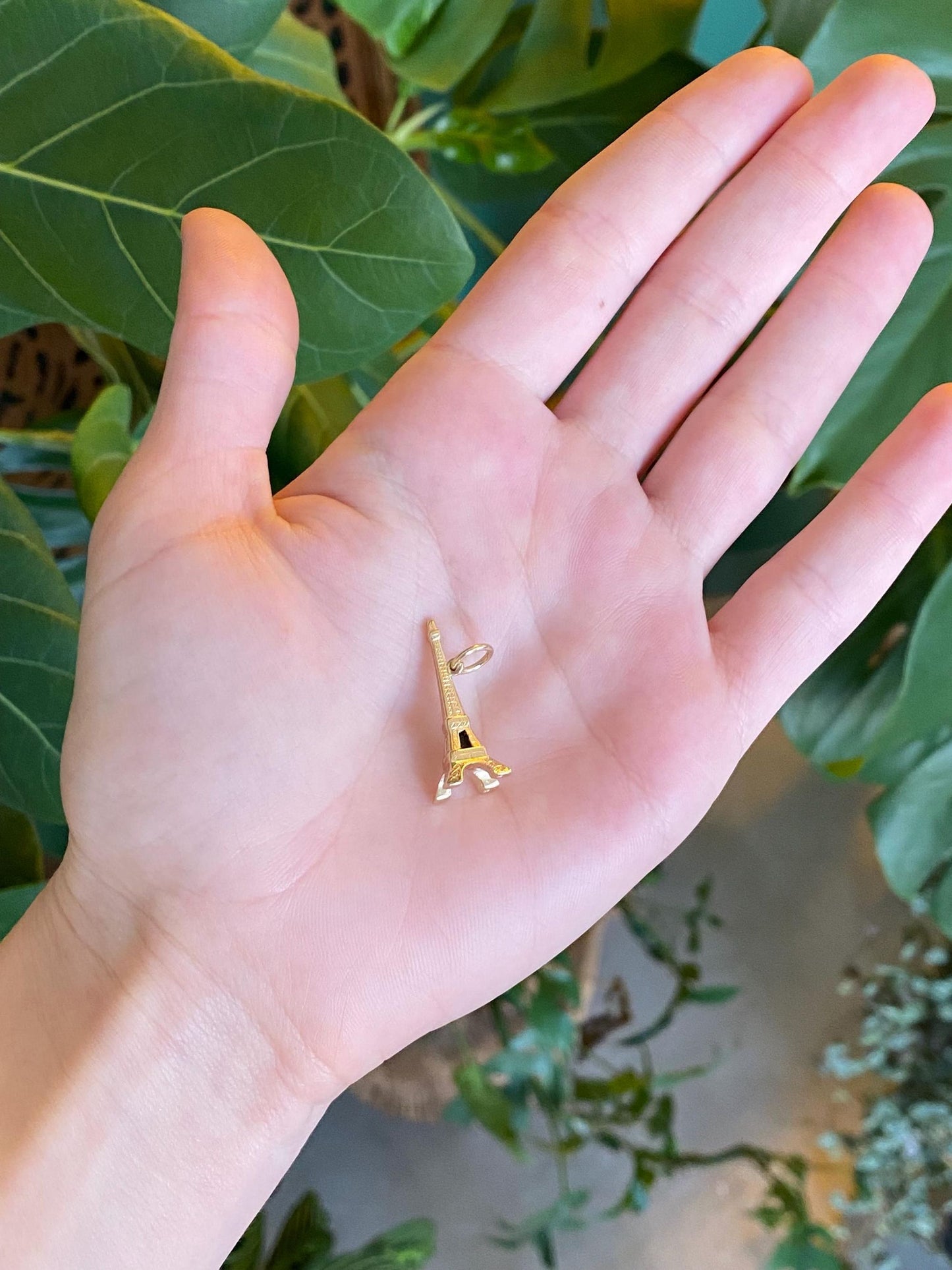 Vintage Solid 14k Yellow Gold Eiffel Tower Charm