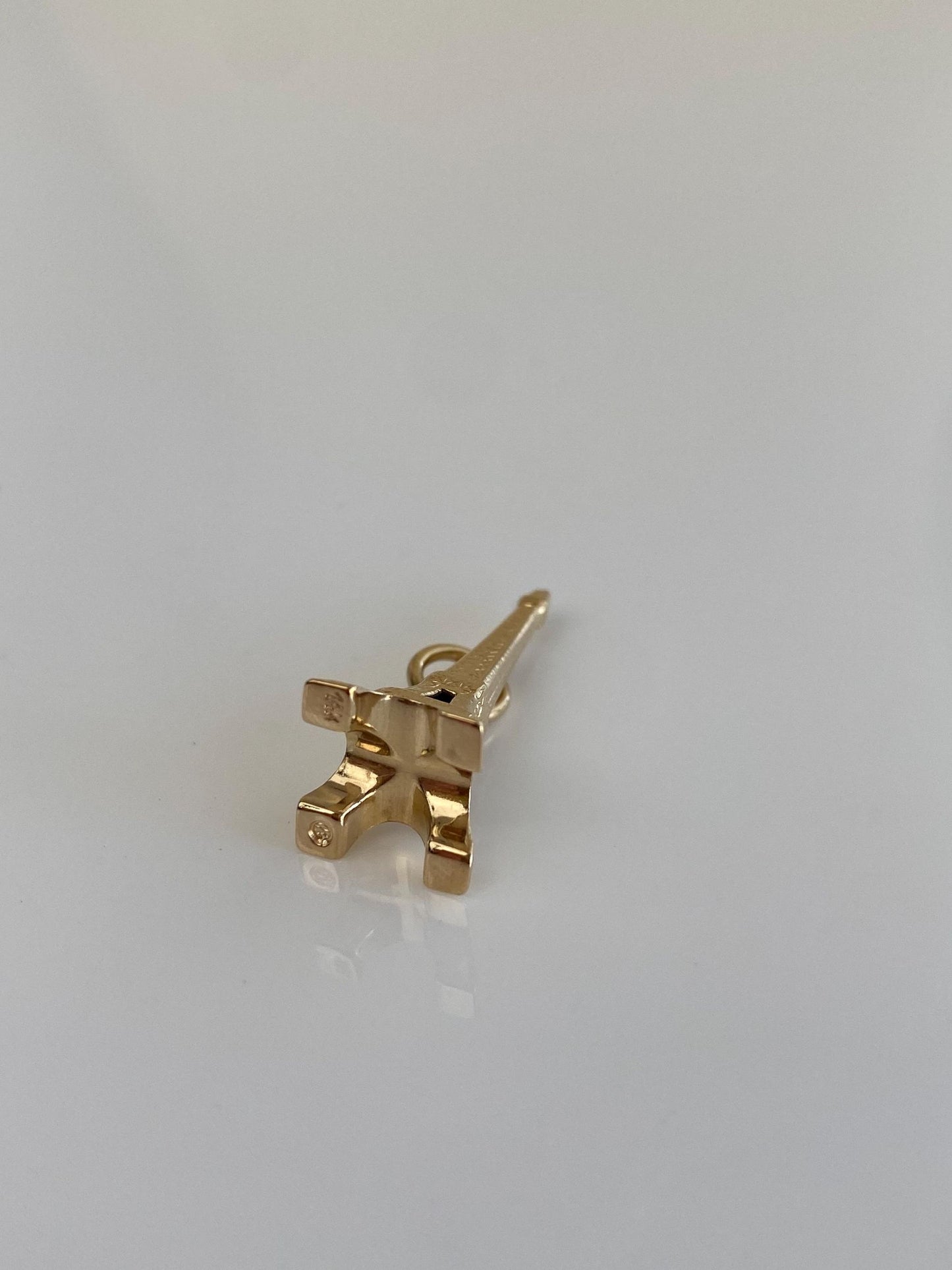 Vintage Solid 14k Yellow Gold Eiffel Tower Charm