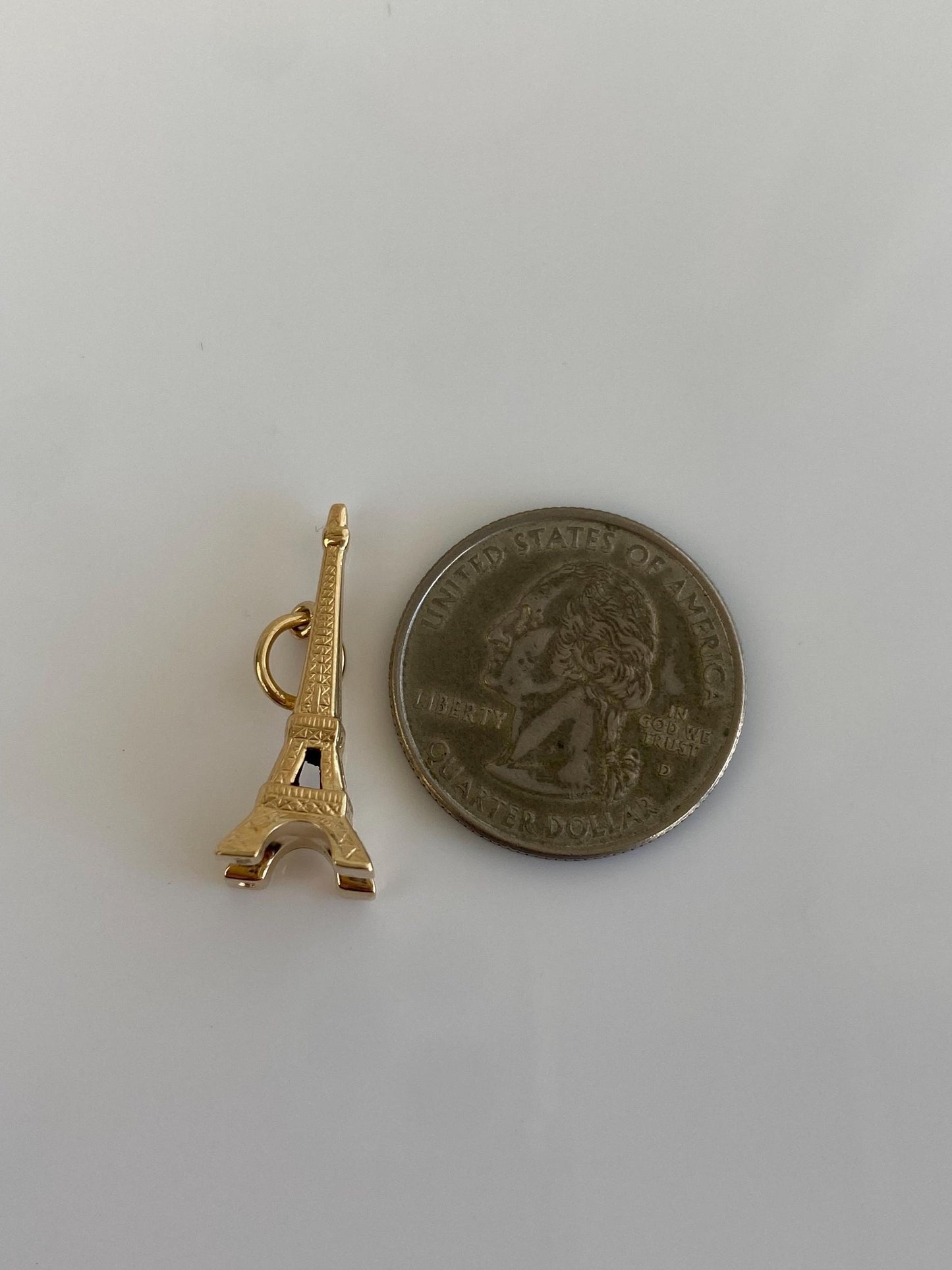 Vintage Solid 14k Yellow Gold Eiffel Tower Charm