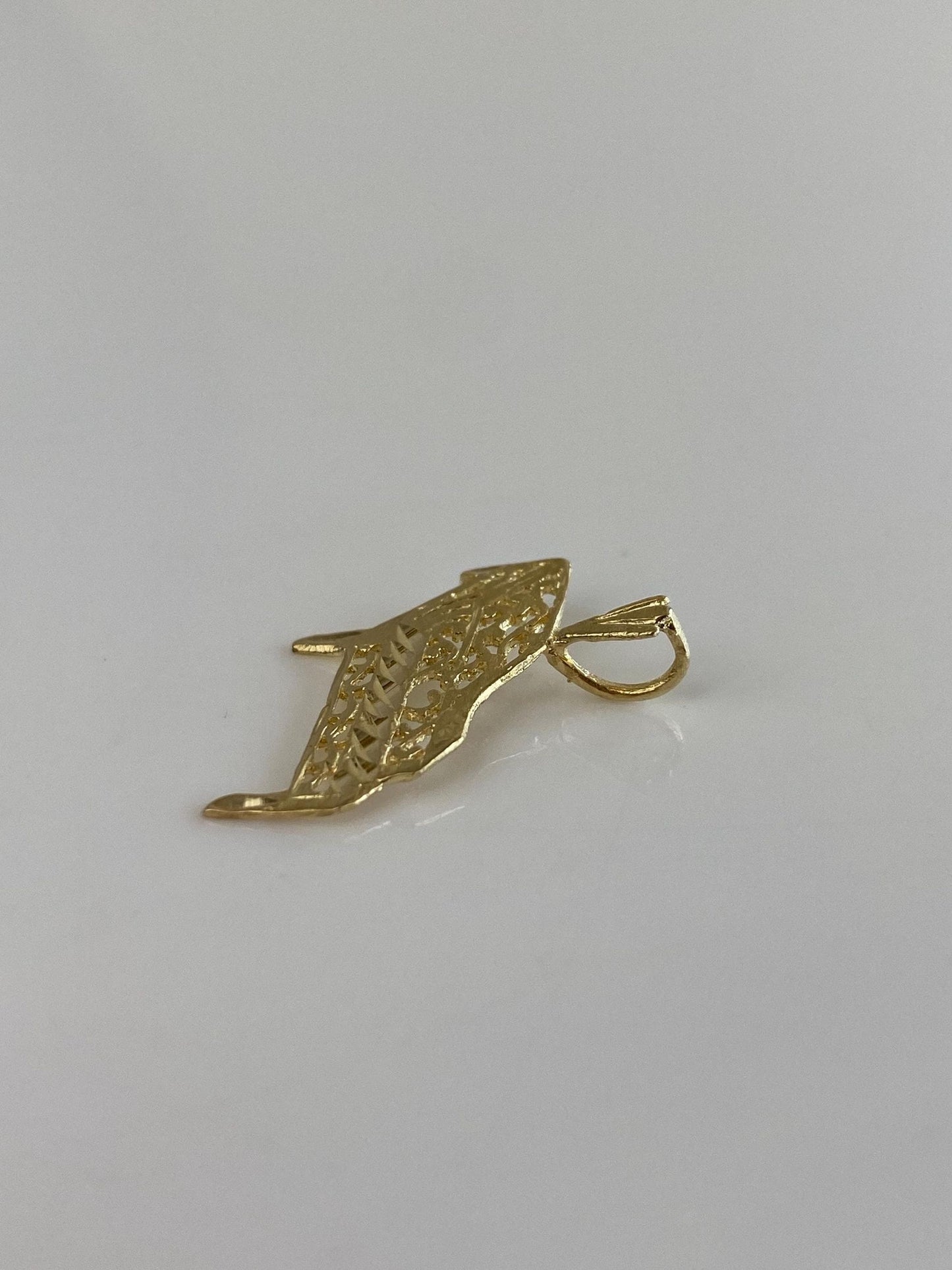 Vintage Solid 14k Yellow Gold Open Work Piano Charm