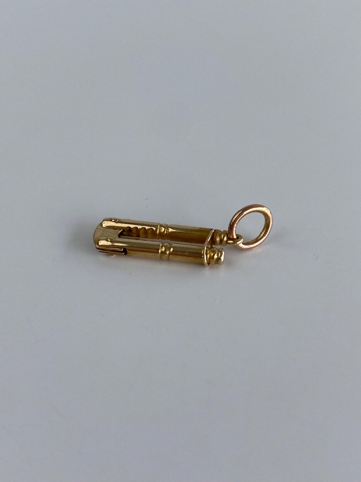 Vintage Solid 14k Yellow Gold Articulated Nut Cracker Charm