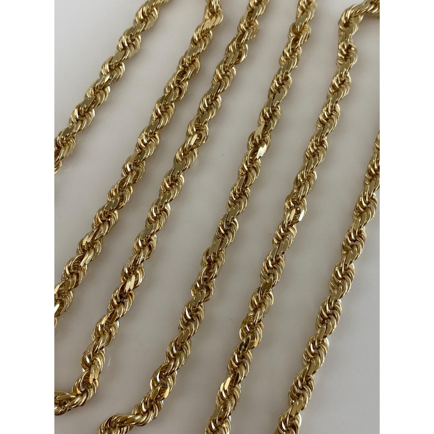Vintage Solid 14k Yellow Gold Rope Chain Necklace - 20.75 inches