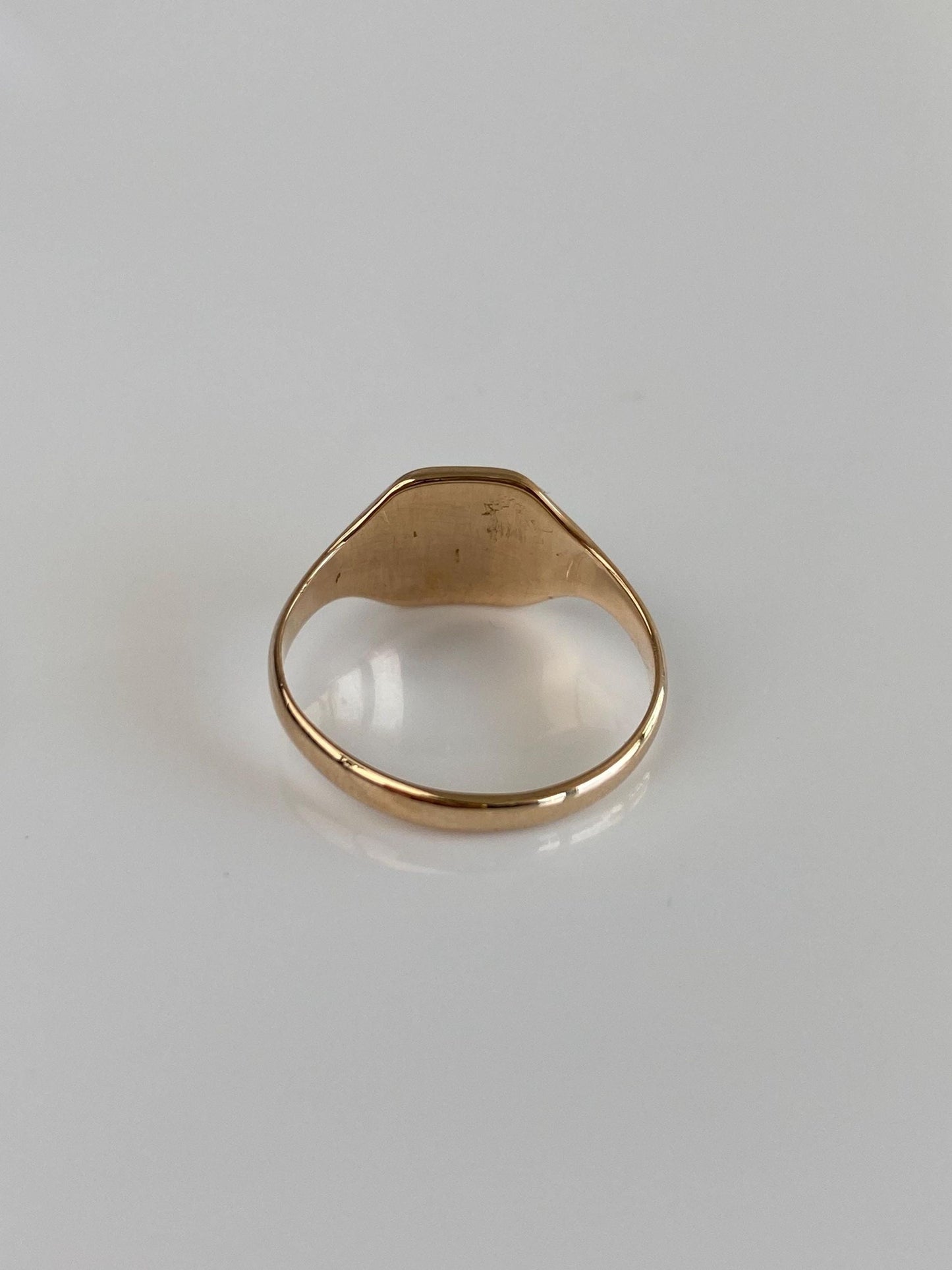 Vintage Solid 10k Rosey Gold Designed Signet Ring - Size 5