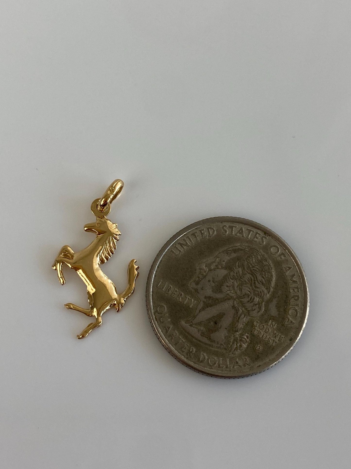 Vintage Solid 18k Yellow Gold Horse Charm