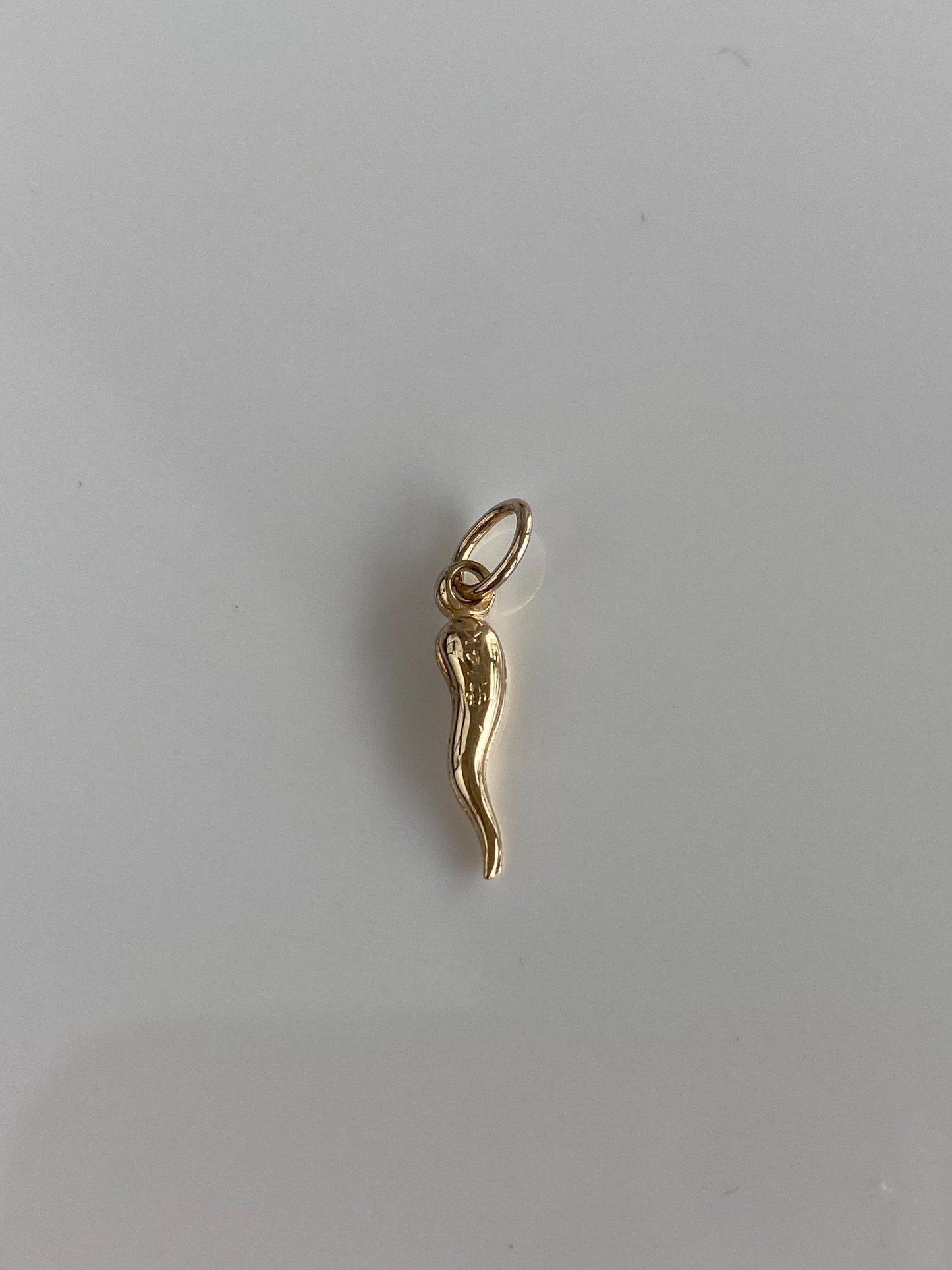 Vintage 14k Yellow Gold Tiny Italian Horn Charm
