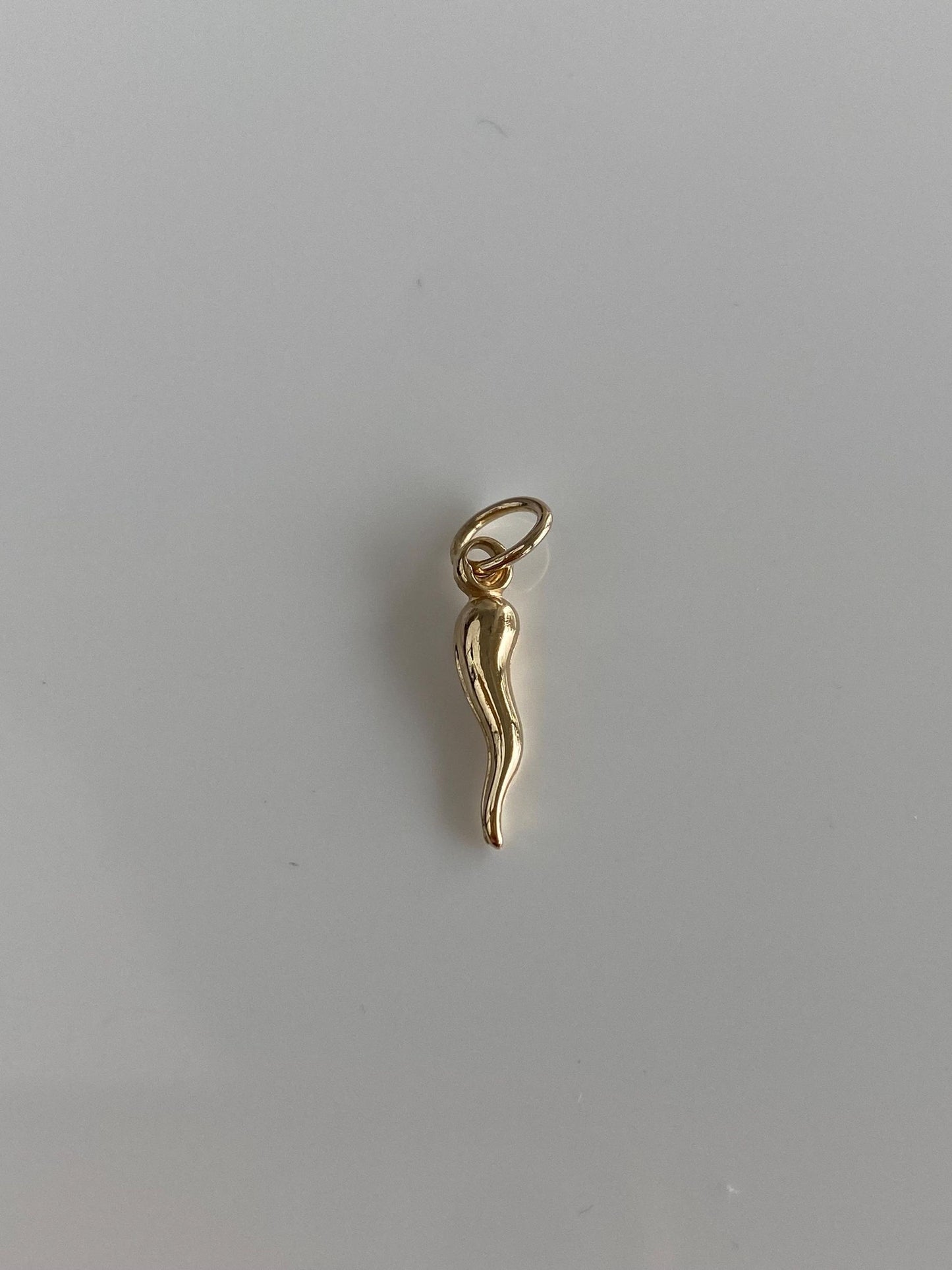 Vintage 14k Yellow Gold Tiny Italian Horn Charm