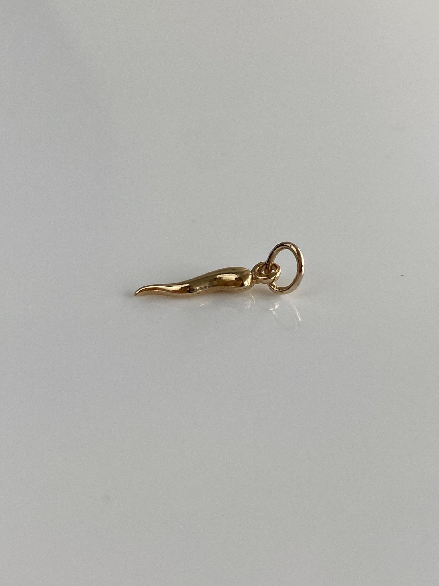 Vintage 14k Yellow Gold Tiny Italian Horn Charm
