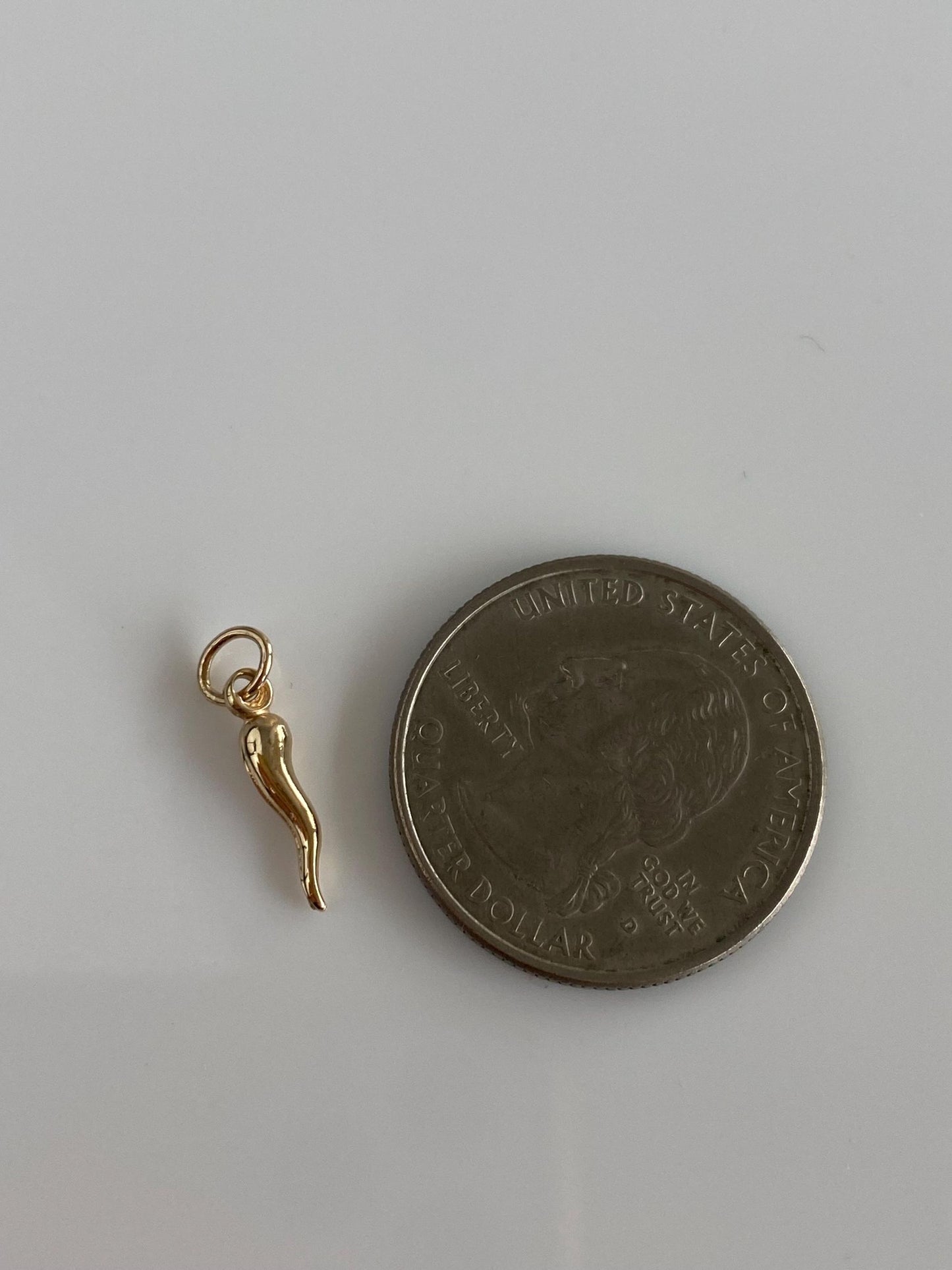 Vintage 14k Yellow Gold Tiny Italian Horn Charm