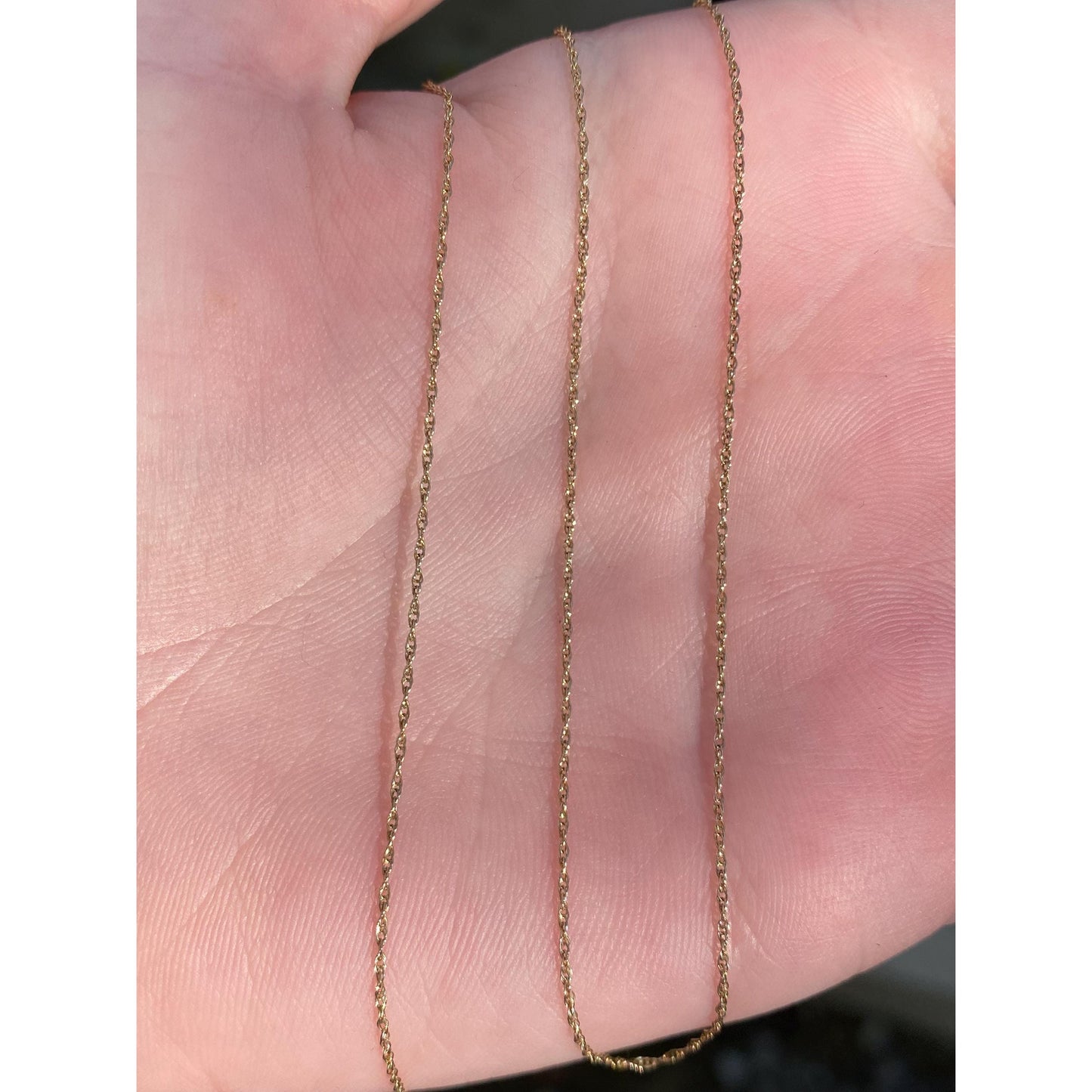 Vintage Solid 10k Yellow Gold Dainty Chain Necklace - 18 inches