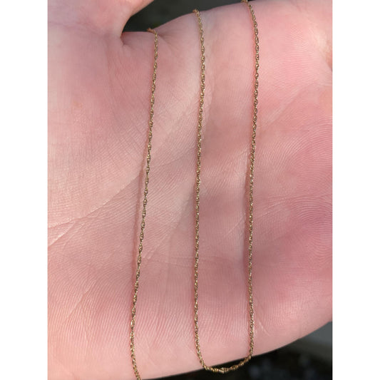 Vintage Solid 10k Yellow Gold Dainty Chain Necklace - 18 inches