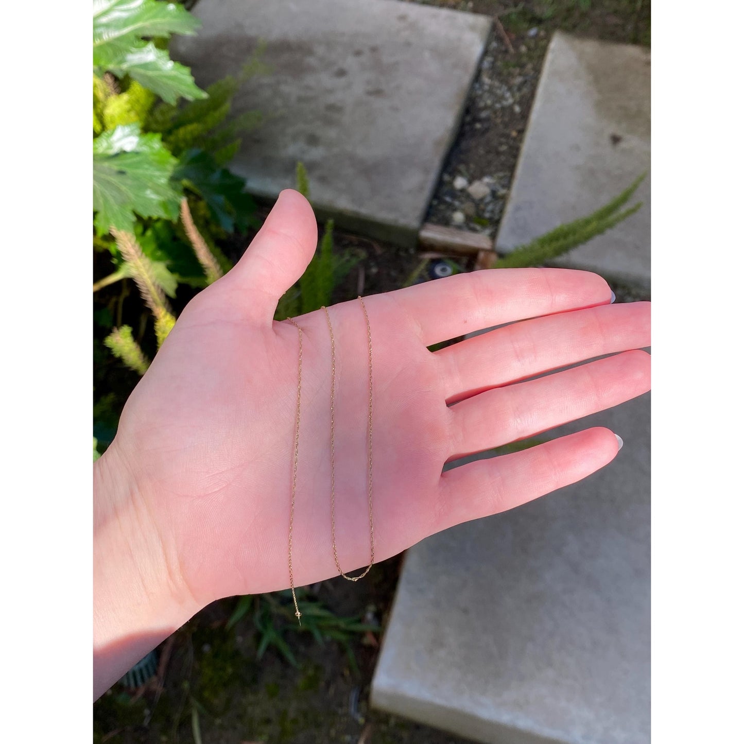 Vintage Solid 10k Yellow Gold Dainty Chain Necklace - 18 inches