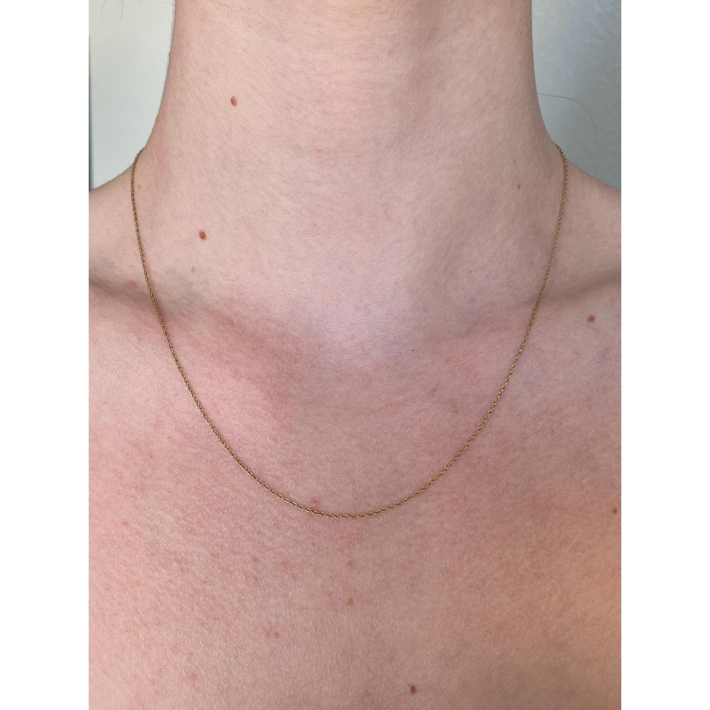 Vintage Solid 10k Yellow Gold Dainty Chain Necklace - 18 inches