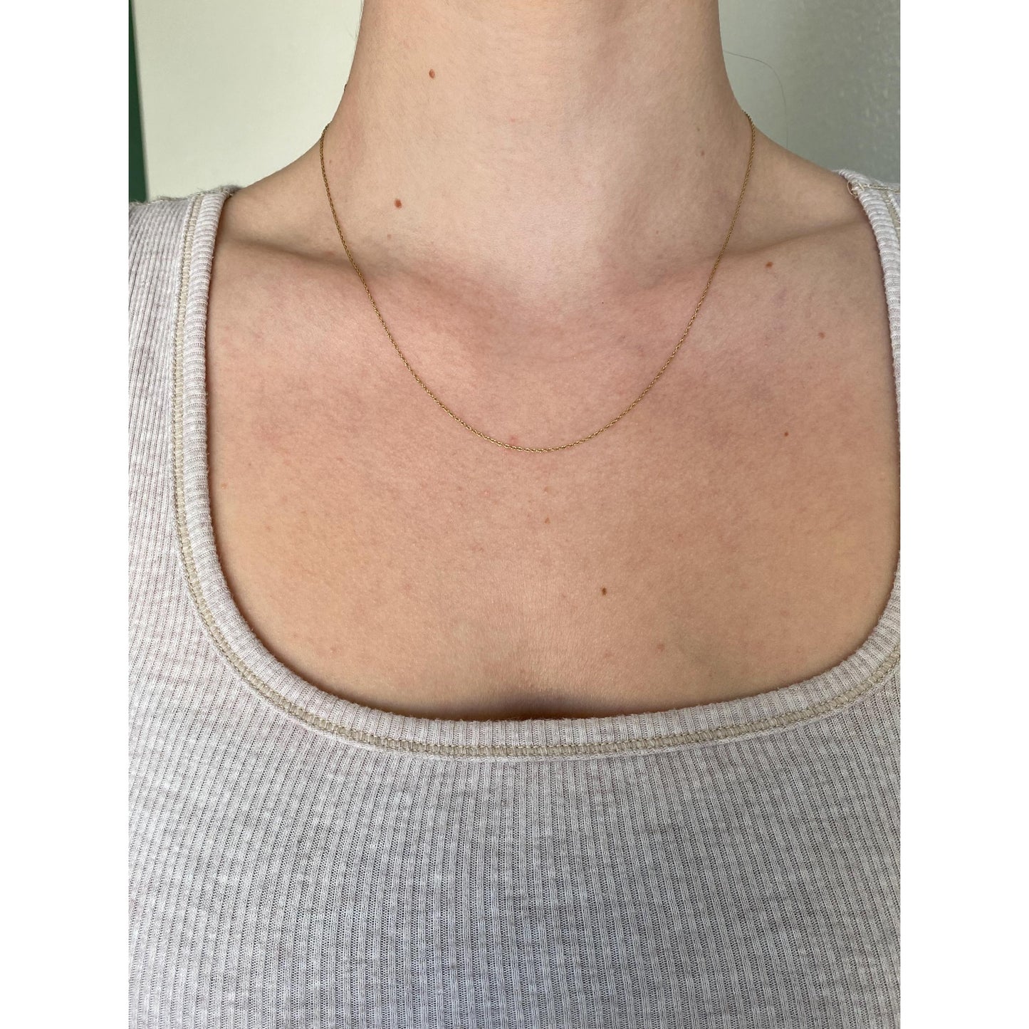 Vintage Solid 10k Yellow Gold Dainty Chain Necklace - 18 inches