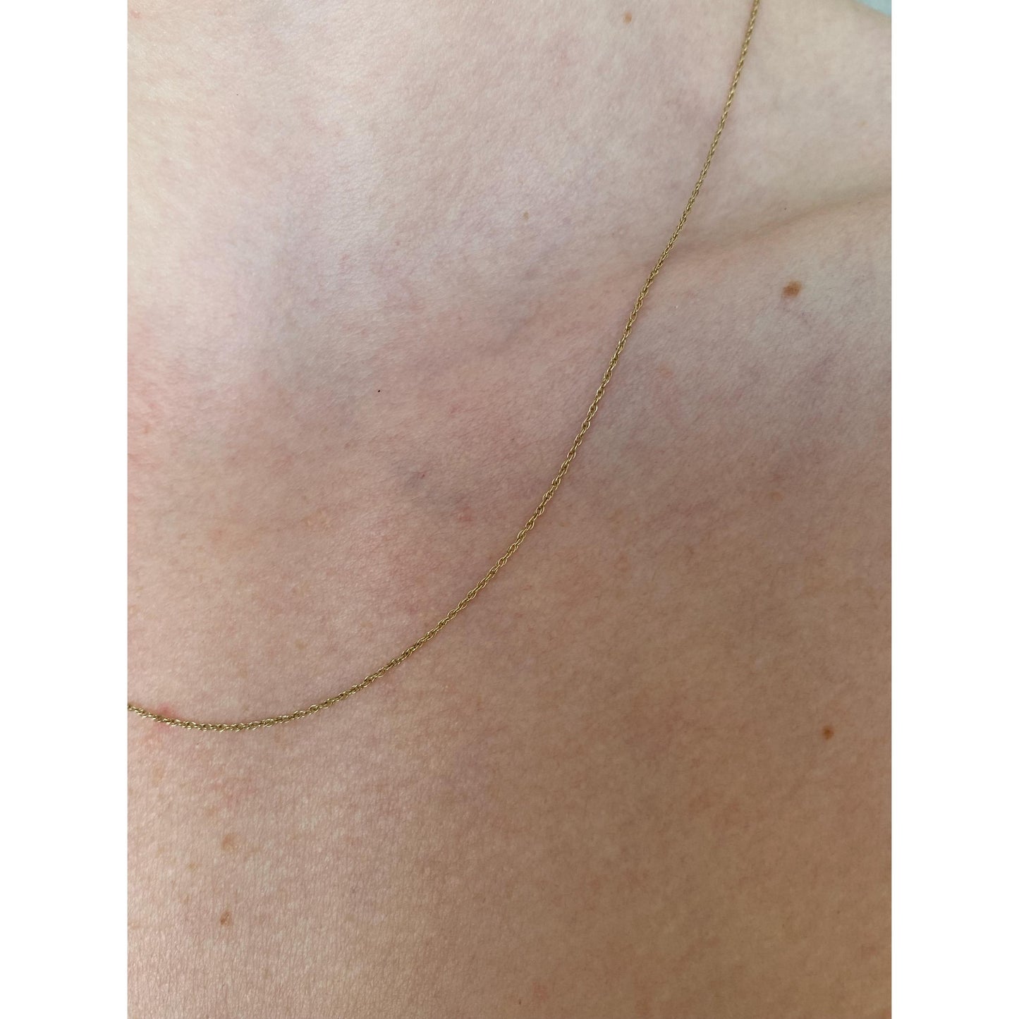 Vintage Solid 10k Yellow Gold Dainty Chain Necklace - 18 inches