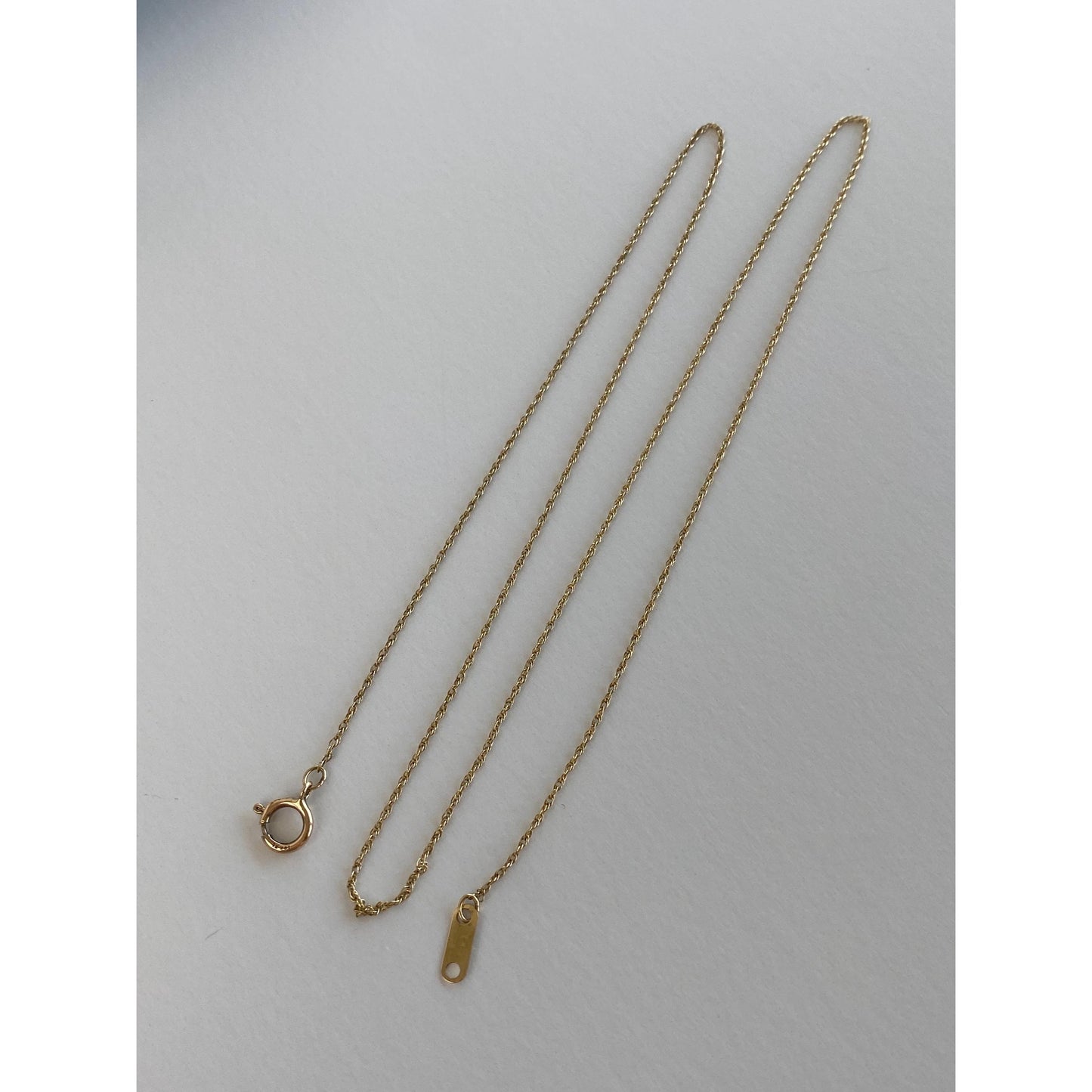 Vintage Solid 10k Yellow Gold Dainty Chain Necklace - 18 inches