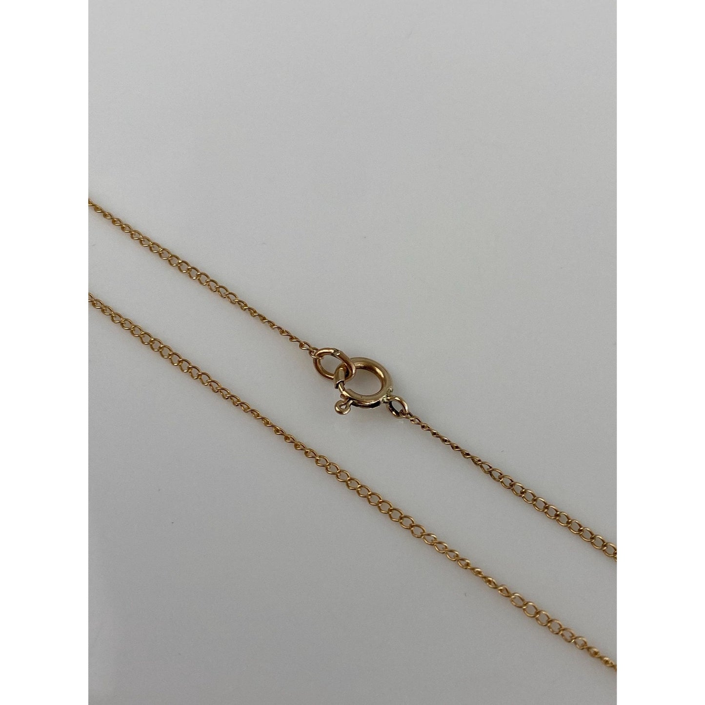 Vintage Solid 14k Yellow Gold Dainty Curb Chain Necklace - 19 inches