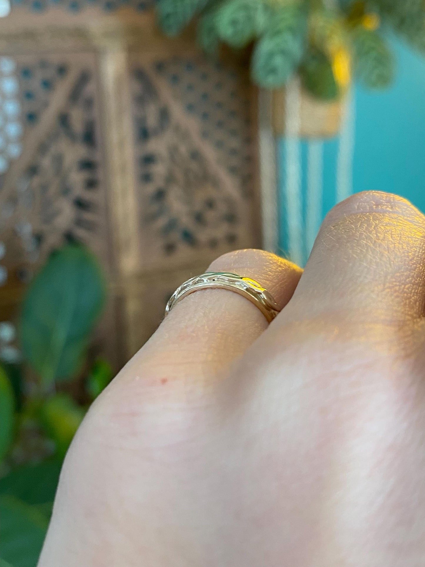 Vintage Solid 14k Yellow Gold Twist Texture Ring - Size 3.25