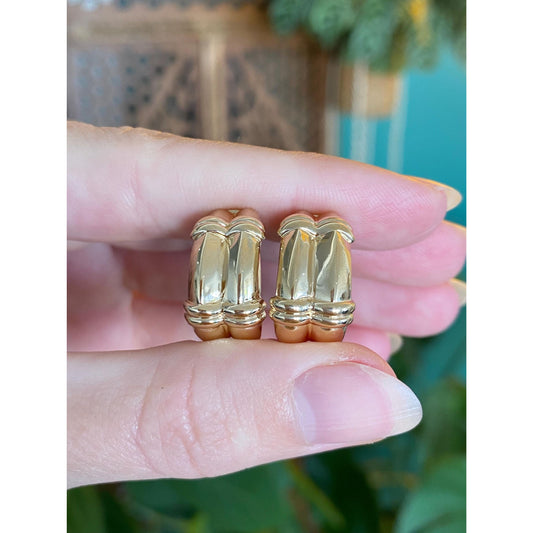 Vintage Solid 14k Yellow Gold Drop Earrings