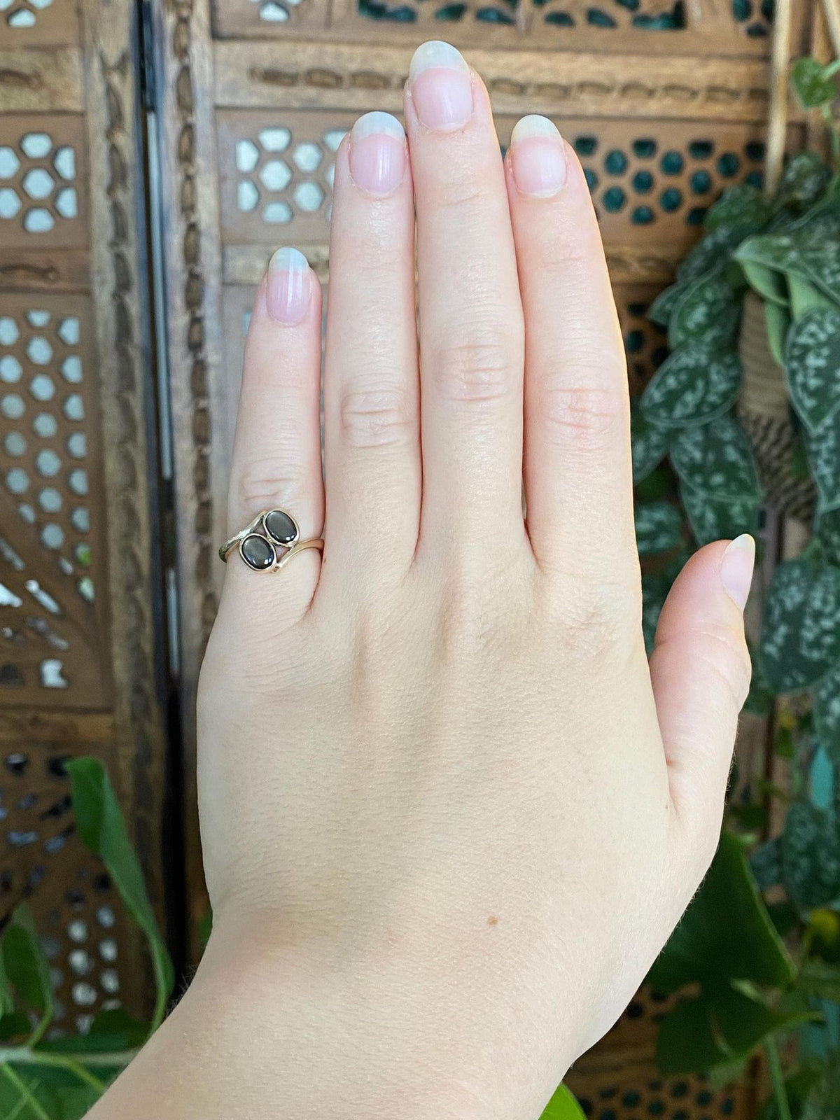 Vintage Solid 10k Yellow Gold Double Star Sapphire Ring - Size 4.5