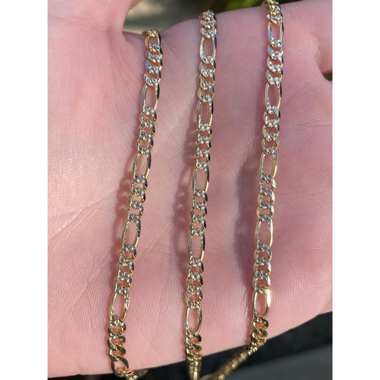 Vintage Solid 14k Yellow Gold Figaro Chain Necklace - 30.5 inches