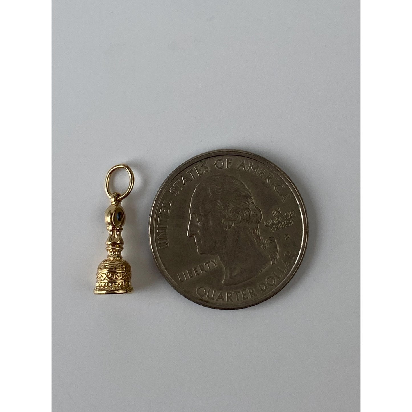 Solid 14k Yellow Gold Blue Spinel Charm