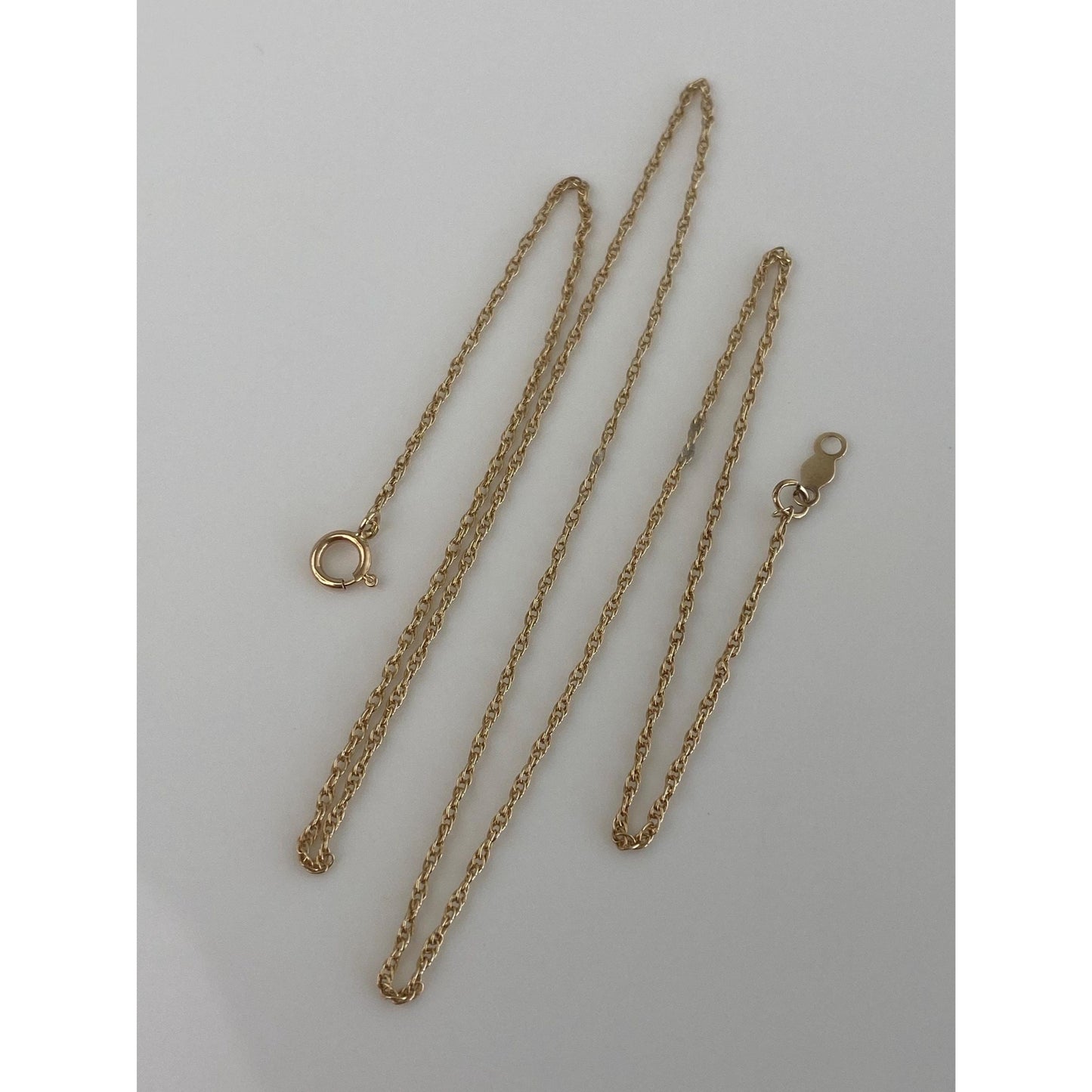 Vintage Solid 14k Yellow Gold Dainty Chain Necklace - 17 inches
