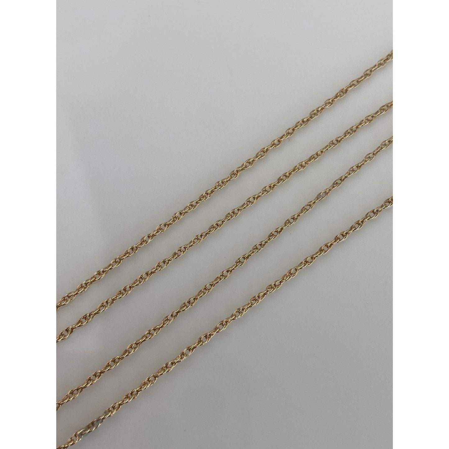 Vintage Solid 14k Yellow Gold Dainty Chain Necklace - 17 inches