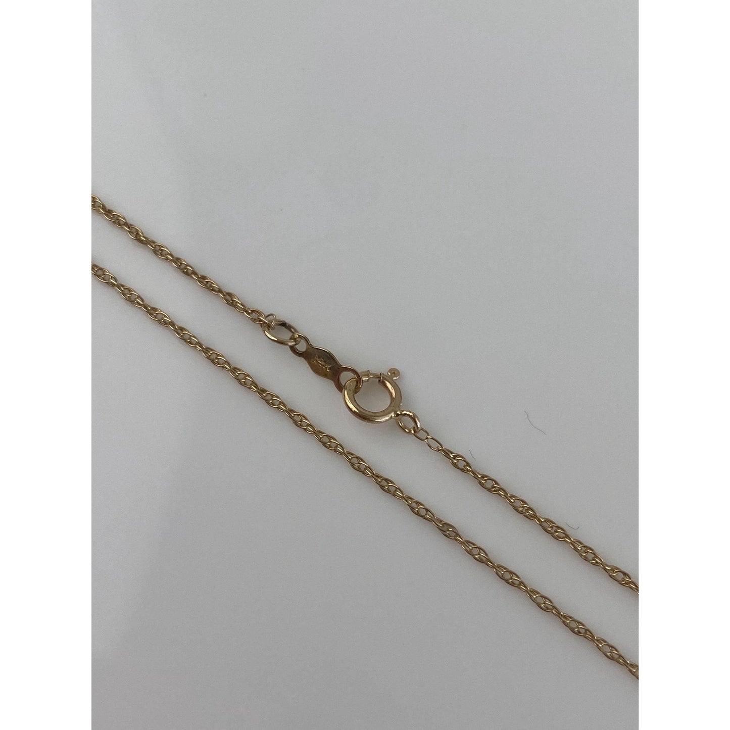 Vintage Solid 14k Yellow Gold Dainty Chain Necklace - 17 inches