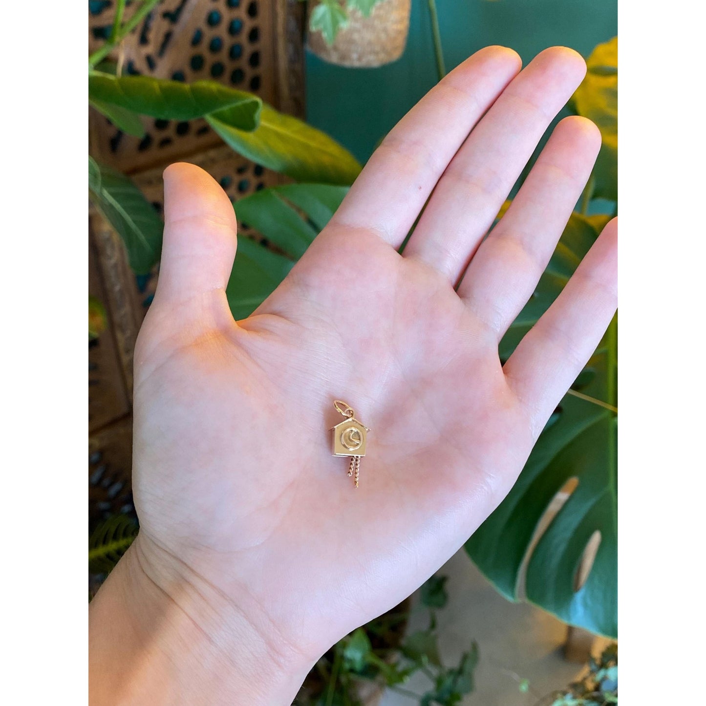 Solid 18k Rosey Gold Cuckoo Clock Charm