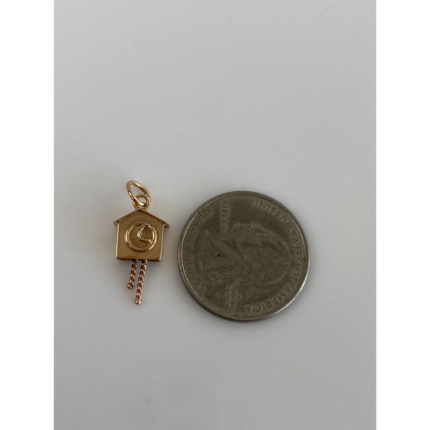 Solid 18k Rosey Gold Cuckoo Clock Charm