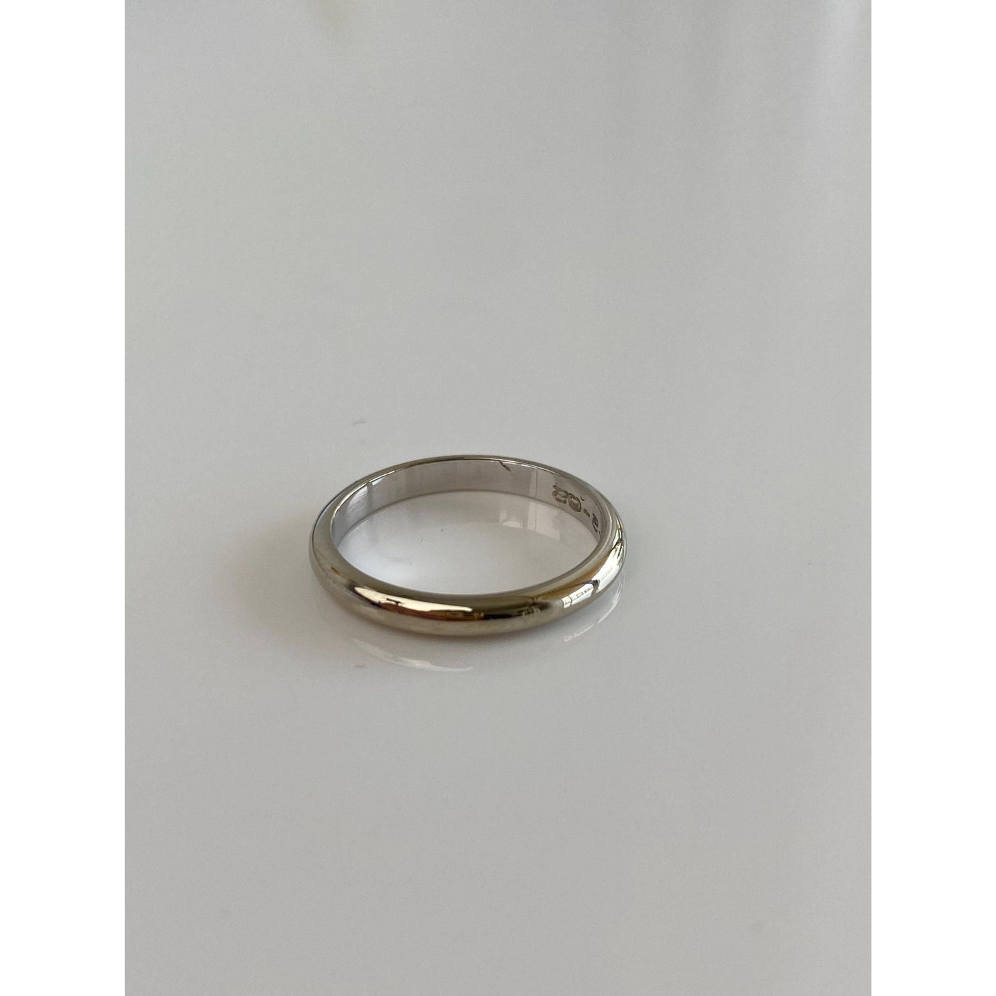 Vintage Solid 14k White Gold Ring Band - Size 4.75