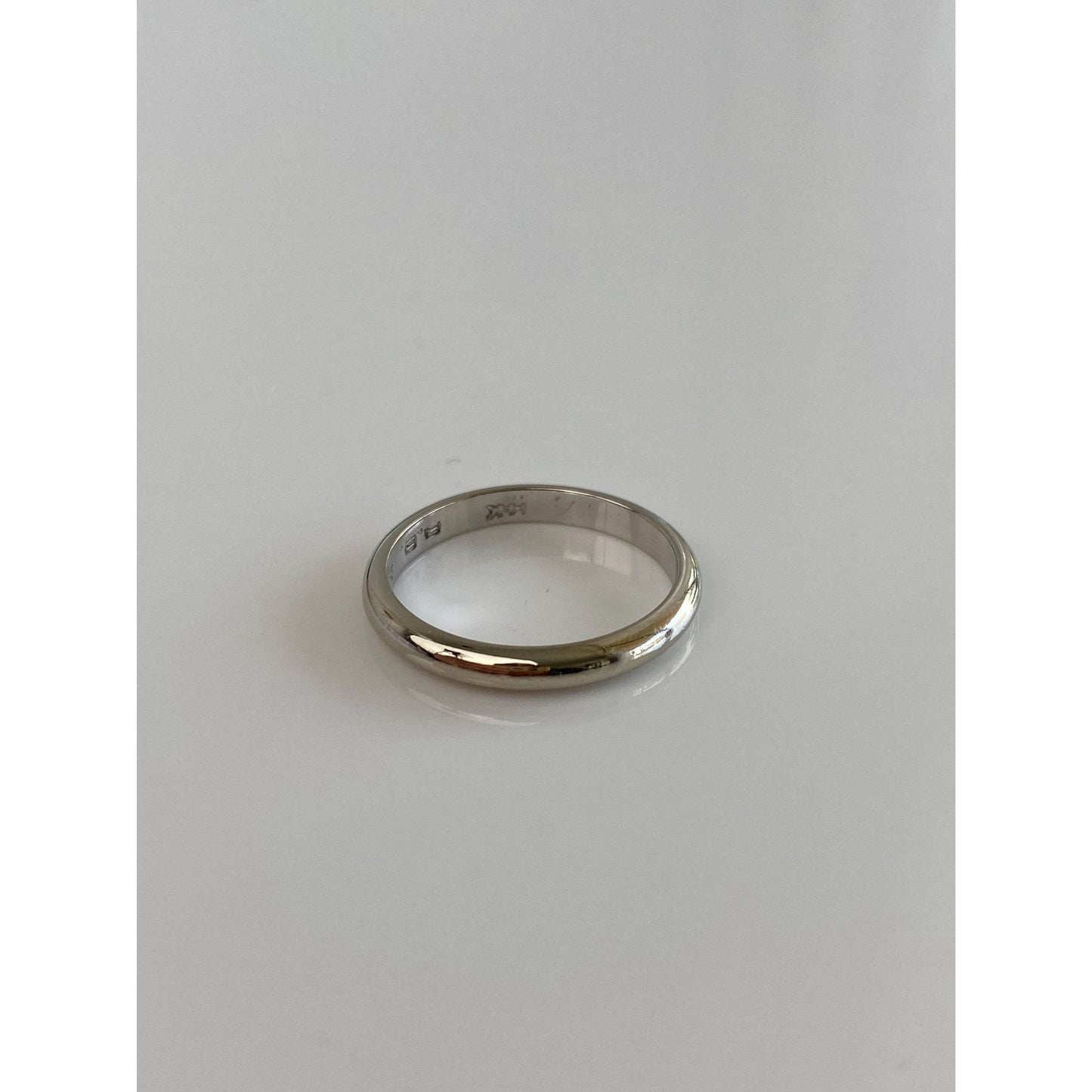 Vintage Solid 14k White Gold Ring Band - Size 4.75