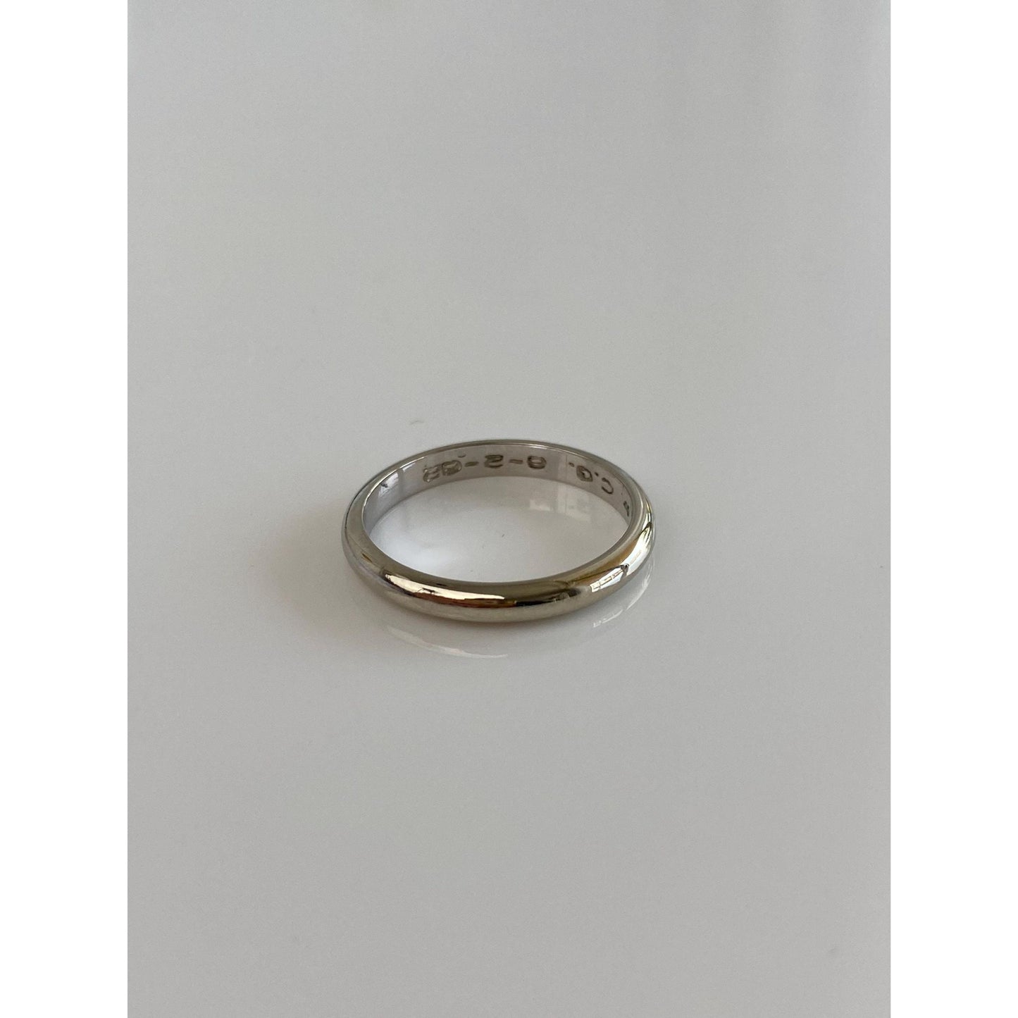 Vintage Solid 14k White Gold Ring Band - Size 4.75