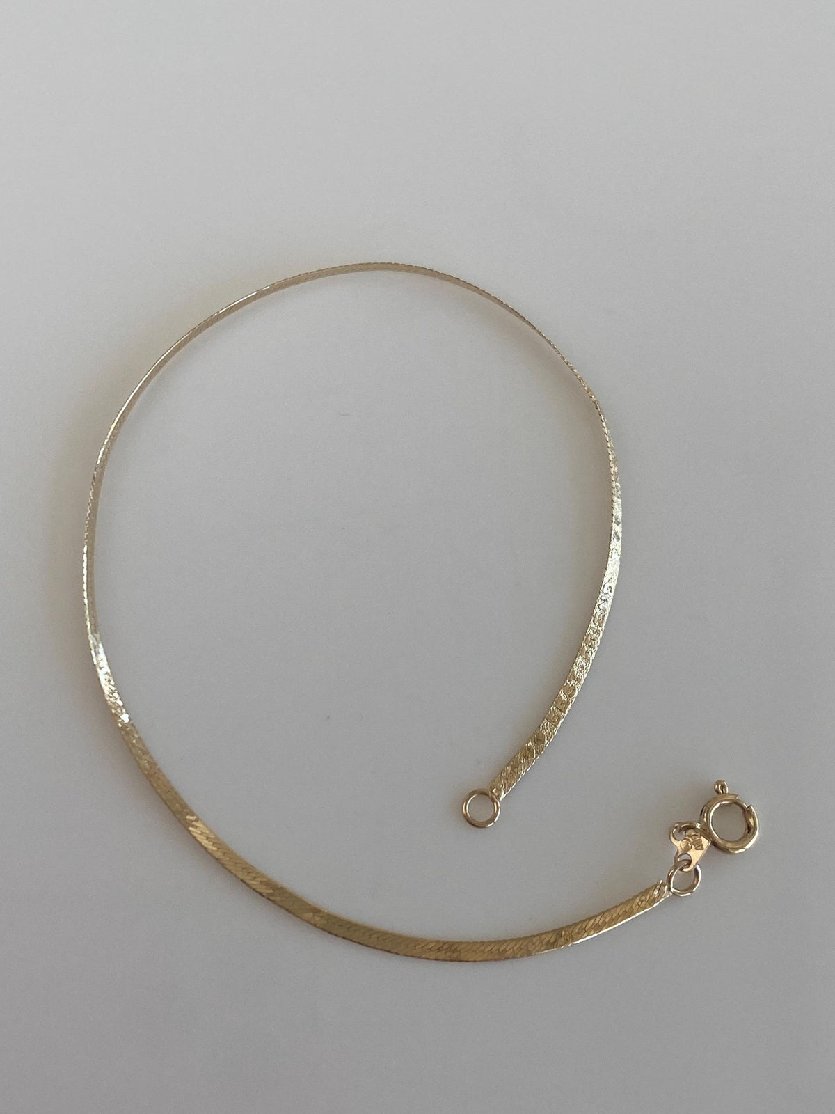Vintage Solid 14k Yellow Gold Best Friends Flat Chain Bracelet - 7 Inches