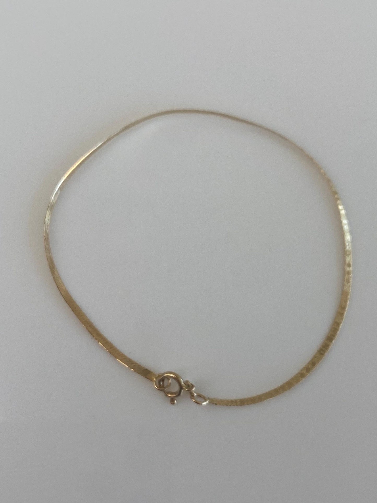 Vintage Solid 14k Yellow Gold Best Friends Flat Chain Bracelet - 7 Inches