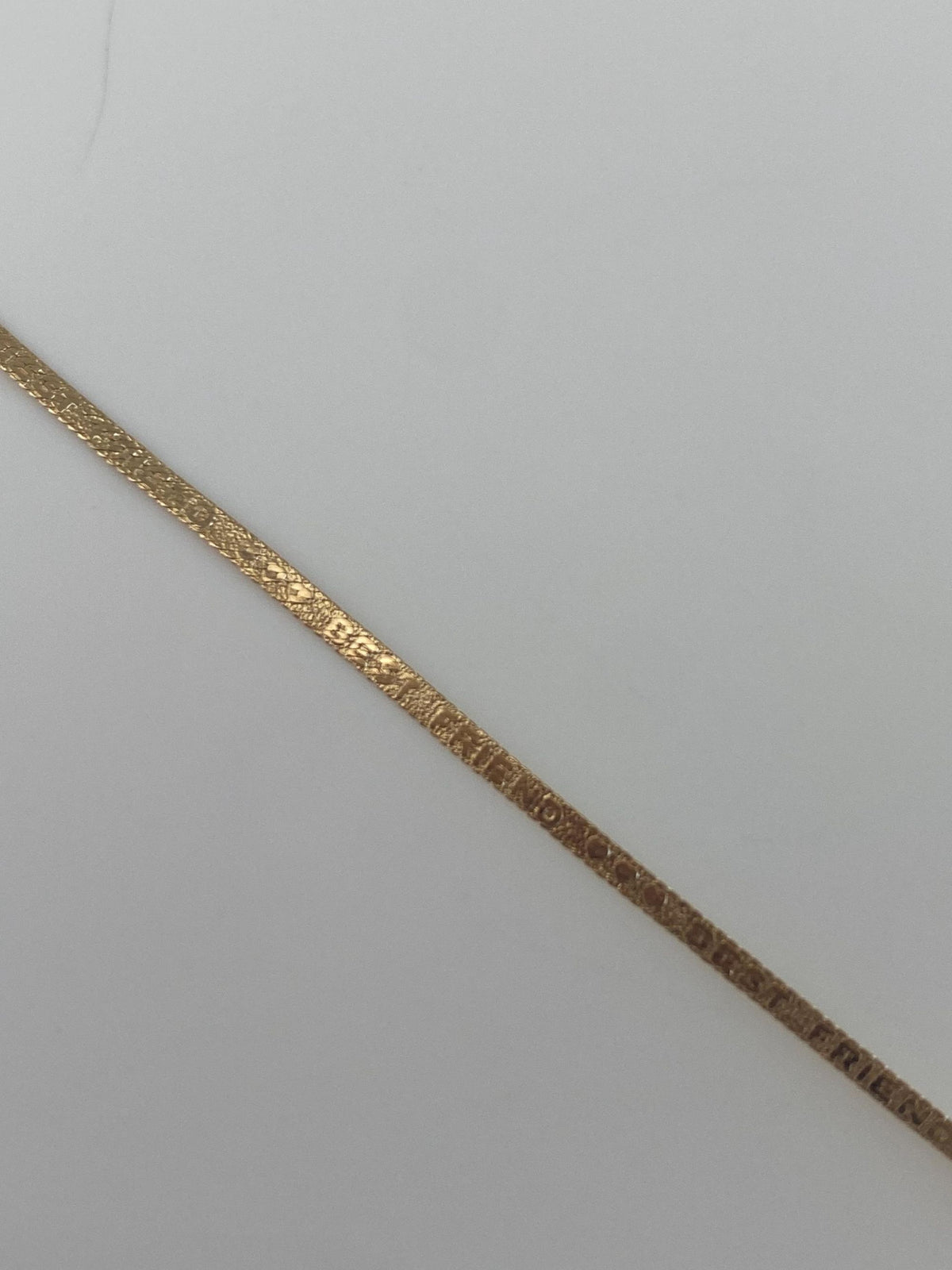 Vintage Solid 14k Yellow Gold Best Friends Flat Chain Bracelet - 7 Inches