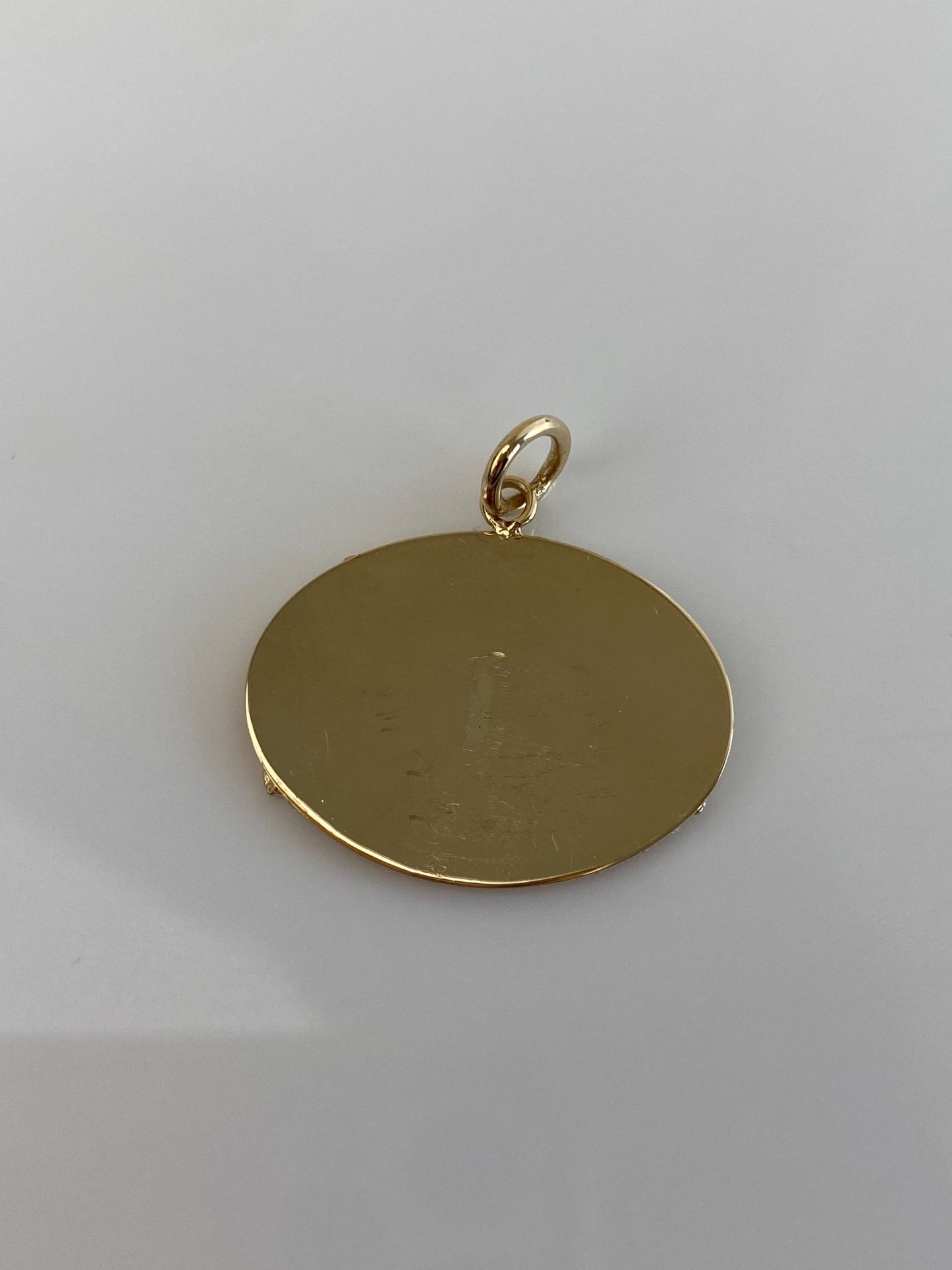 Vintage Solid 14k Yellow Gold Crosshatch Train Cufflink Conversion Charm