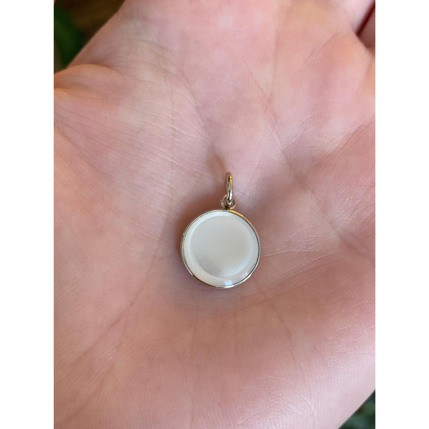 Vintage 14k White & Yellow Gold MOP Cufflink Conversion Charm