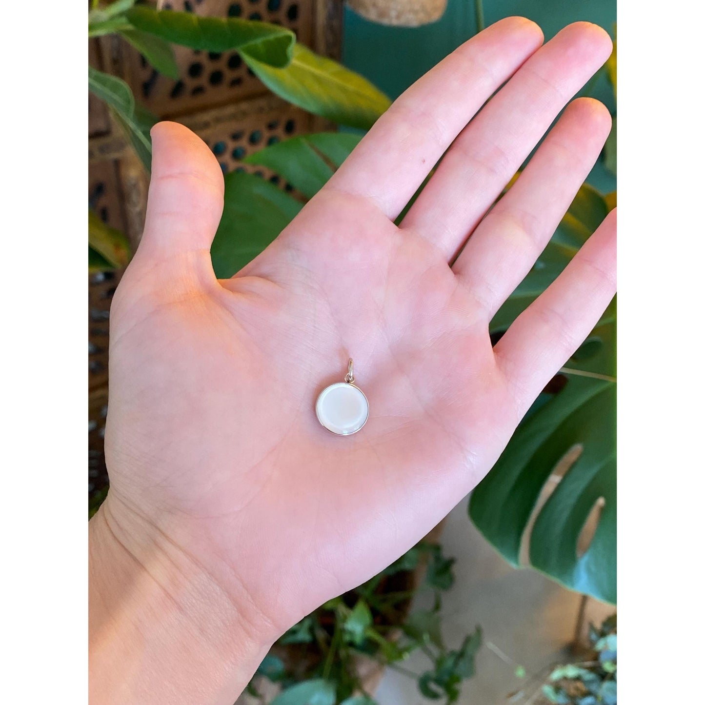 Vintage 14k White & Yellow Gold MOP Cufflink Conversion Charm